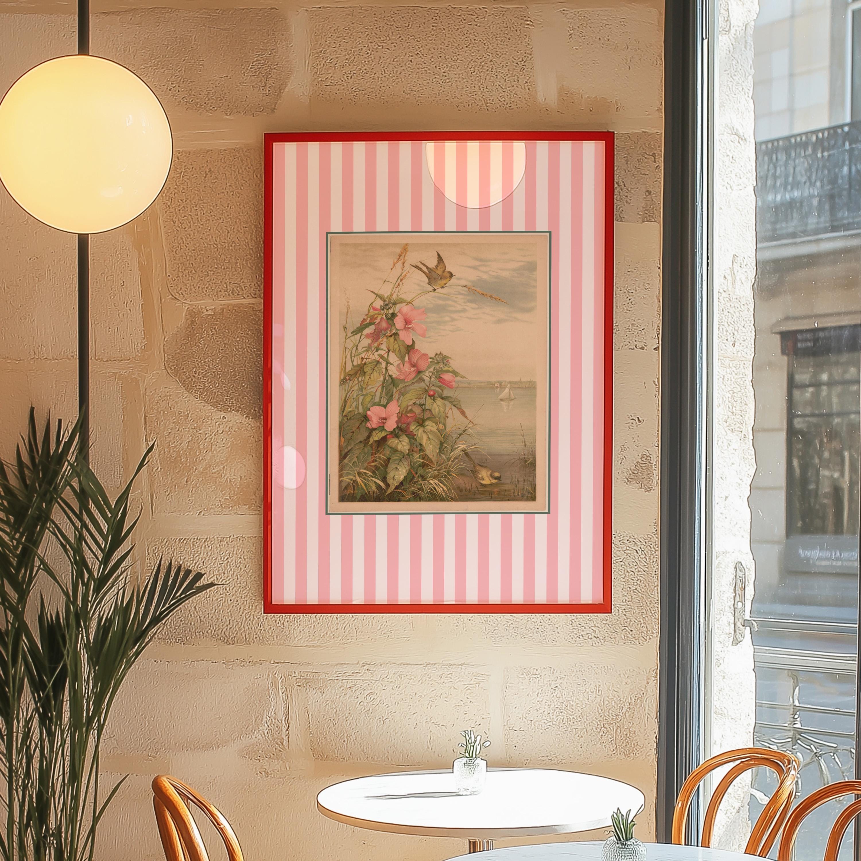 Pink Coquette Room Decor, Retro Wall Art, Bookshelf Decor, Gallery Wall Print, Botanical Wall Art, Pink Floral Art, Aesthetic Girly Download