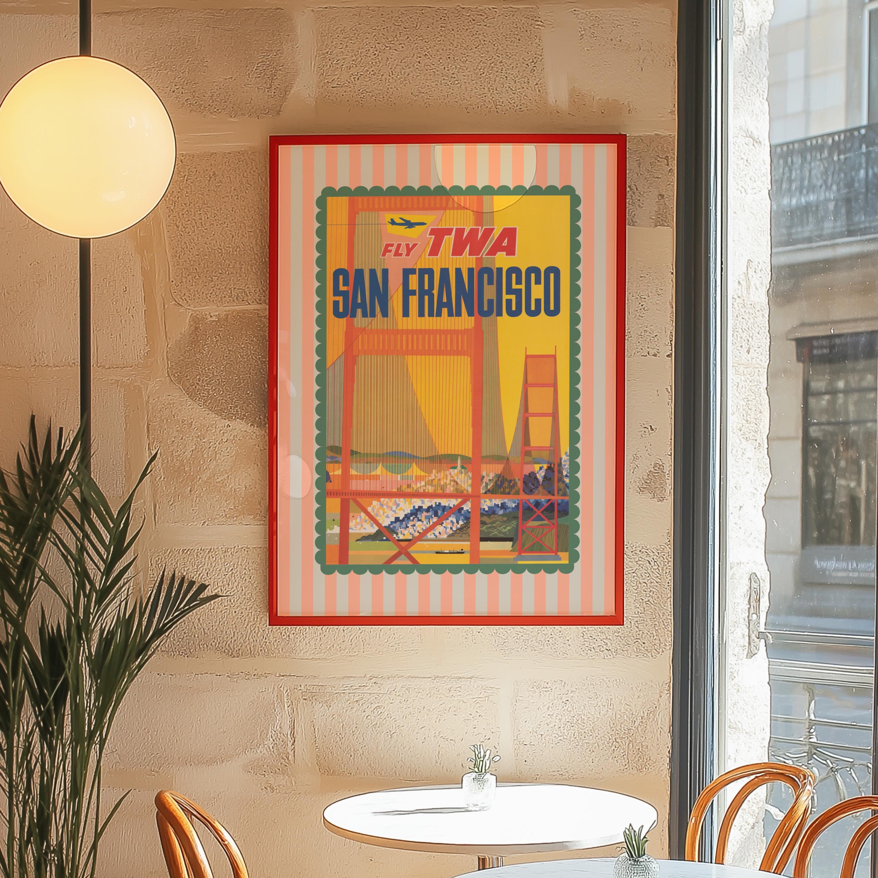 SF posters, san francisco art, san francisco decor, sf art print, retro art print, california posters, greetings from sf, gs print shoppe