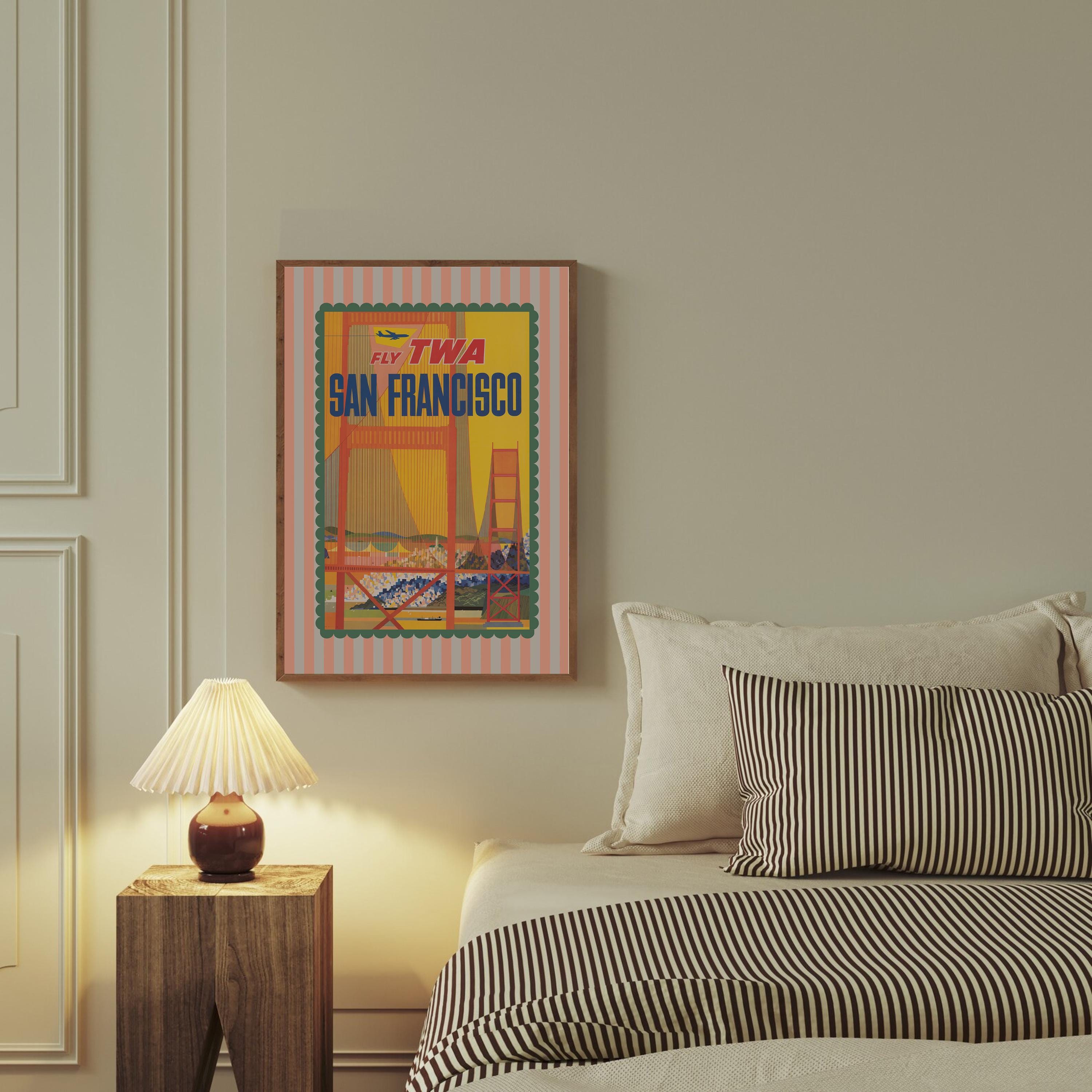 SF posters, san francisco art, san francisco decor, sf art print, retro art print, california posters, greetings from sf, gs print shoppe