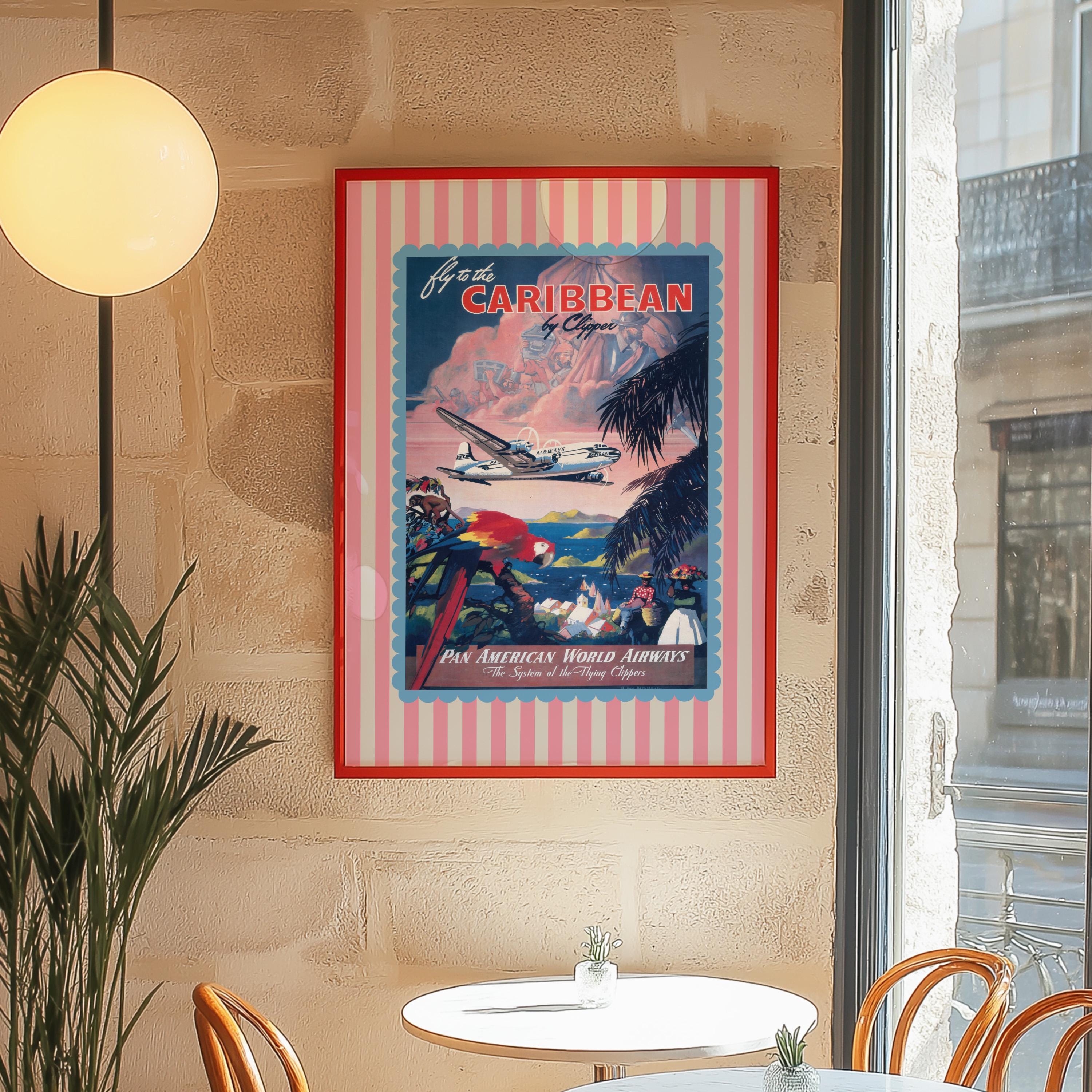 Travel poster, Trendy wall print, Tropical Room Art, Beach Art poster, Housewarming gift, Vintage travel art, gs print shoppe, Caribbean Art