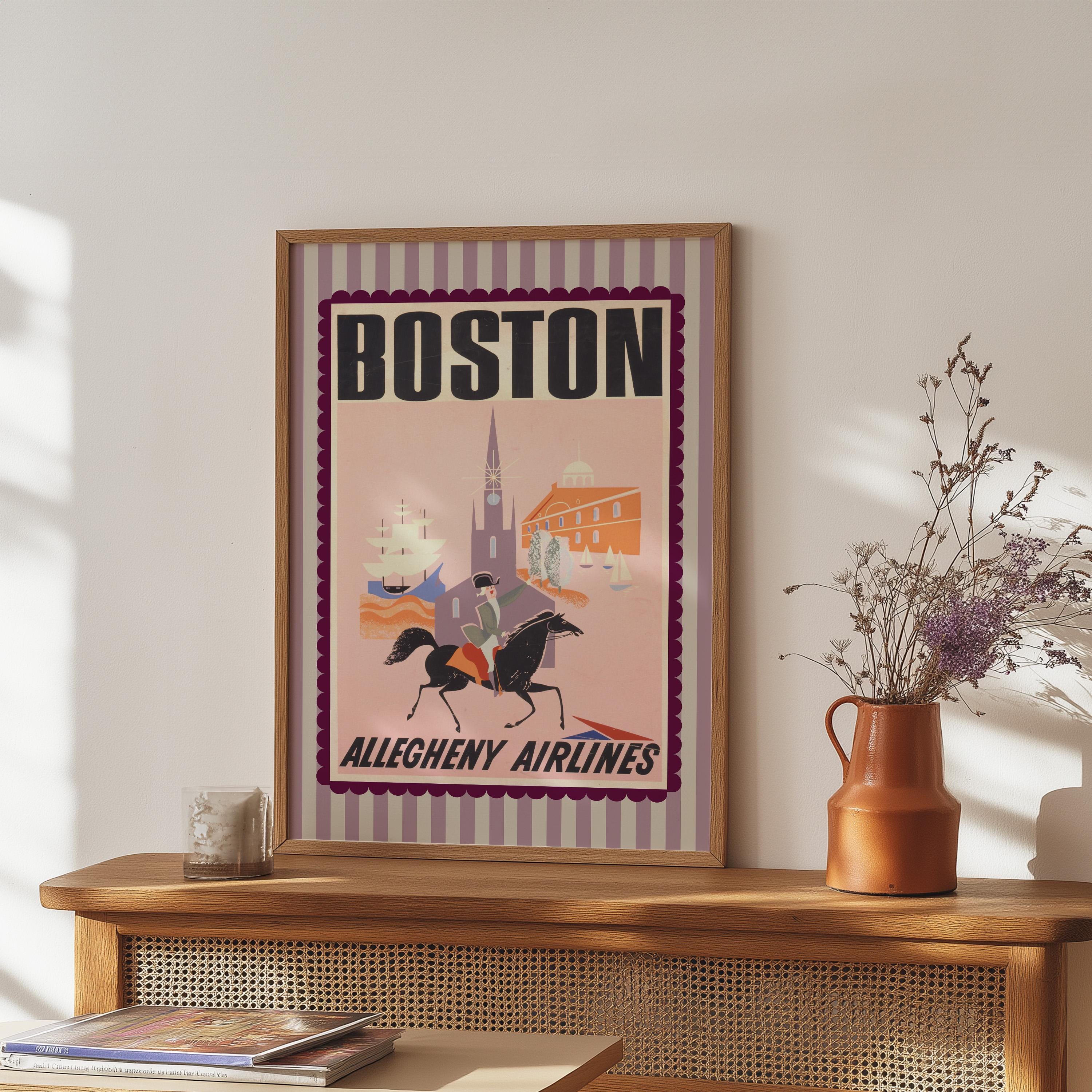 Boston Digital Art Print, Boston Poster, Retro Boston Art, Vintage Travel Art, Vintage Boston Art, Retro Boston Prints, GS Print Shoppe