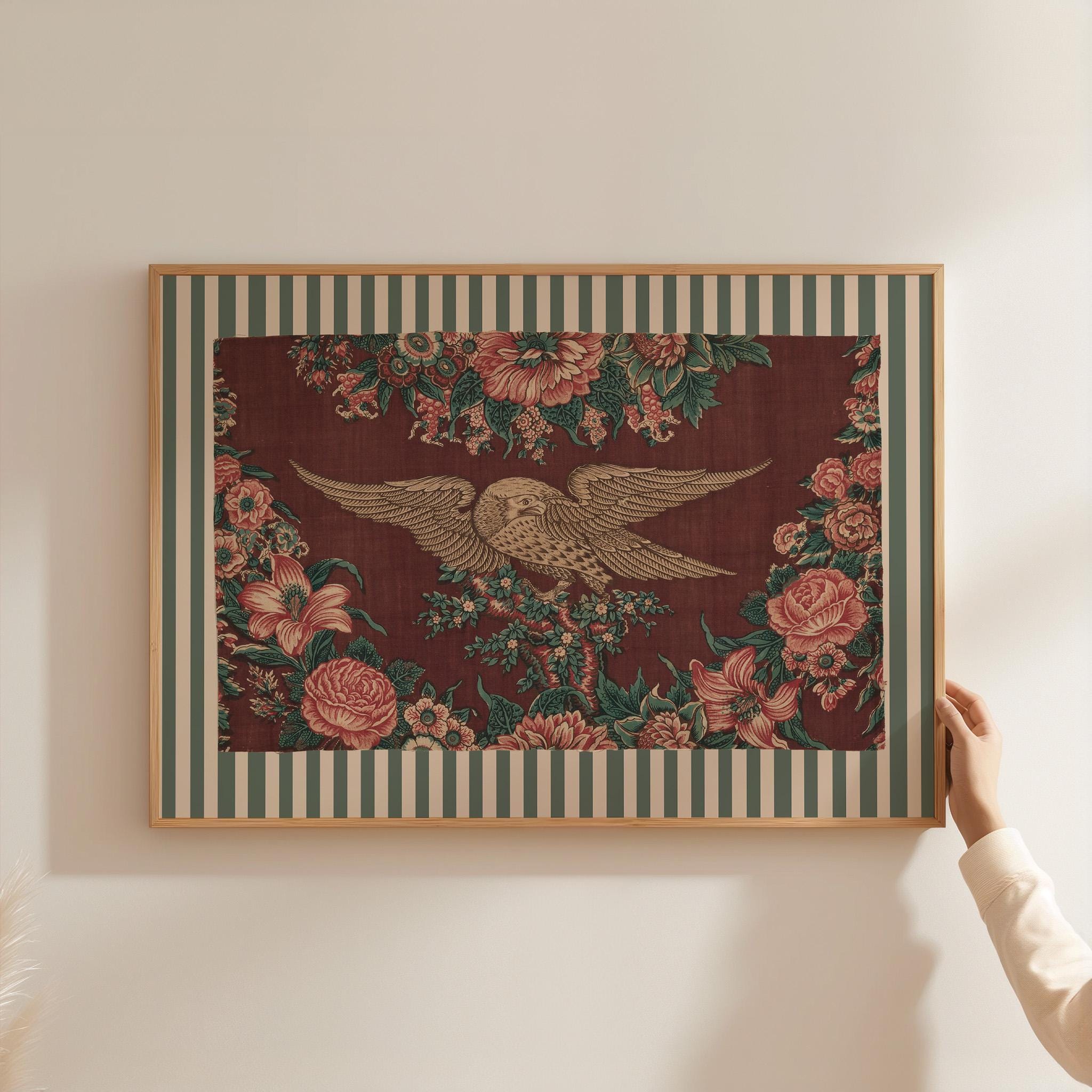American flag print, American decor, vintage eagle art, vintage art print, Flag wall art, Americana decor, eagle art prints, gs print shoppe