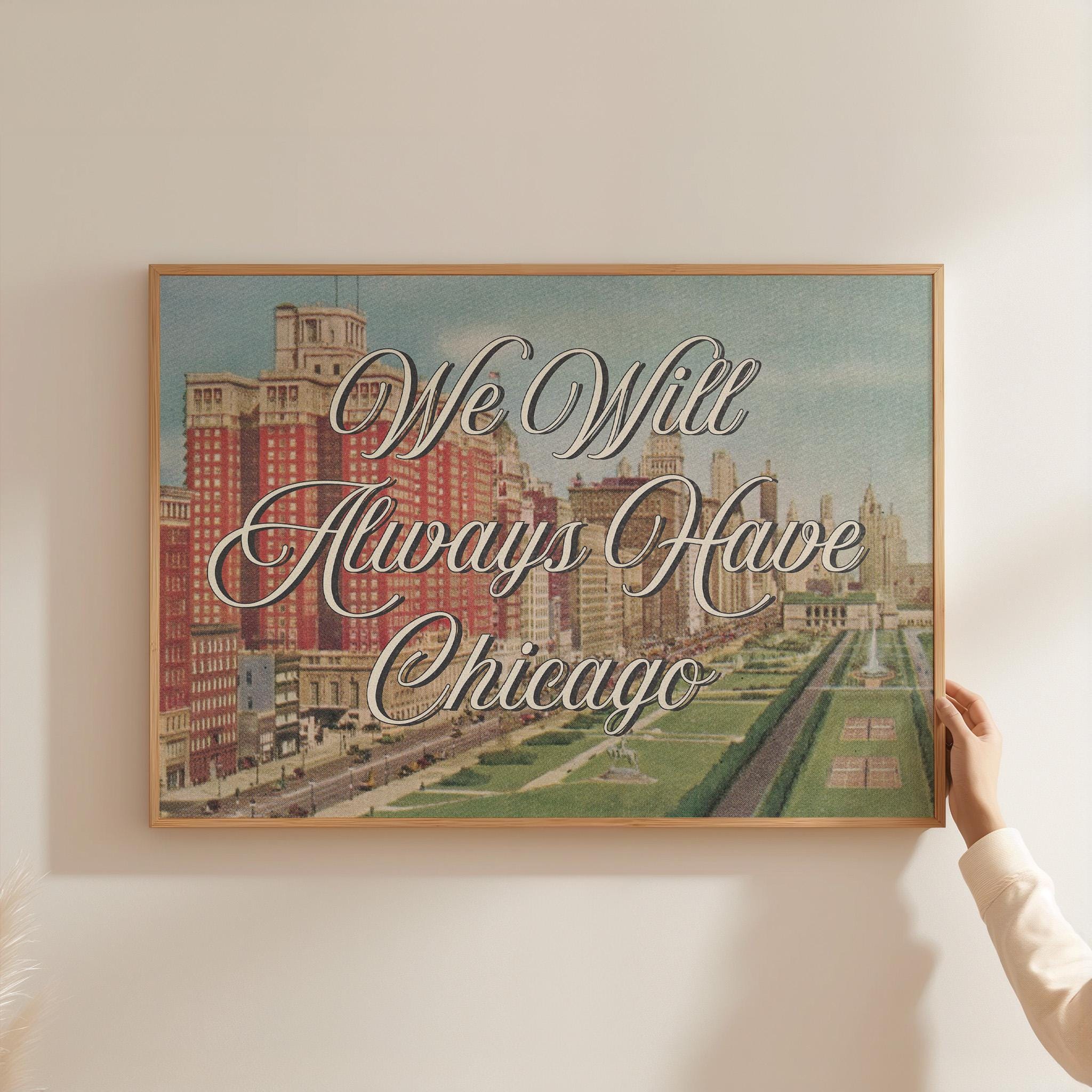 Grainy Retro Print, Digital Art Print, Chicago Gift, Chicago Decor, Chicago Poster, Retro Photo Art Print, Trendy Art Print, GS Print Shoppe