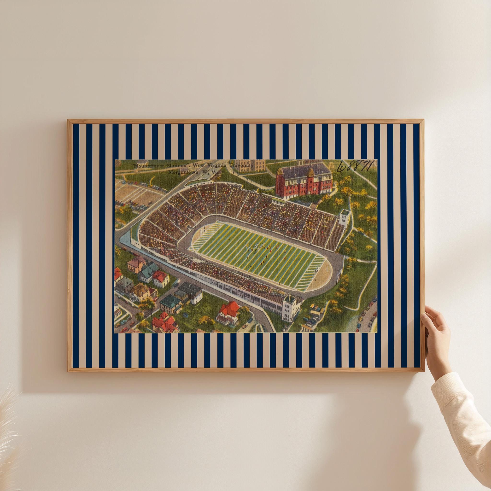 College Football Art, Digital Print, West Virginia Gift, WV Decor, West Virginia Poster, GS Print Shoppe, Football Art Print, Boys Decor