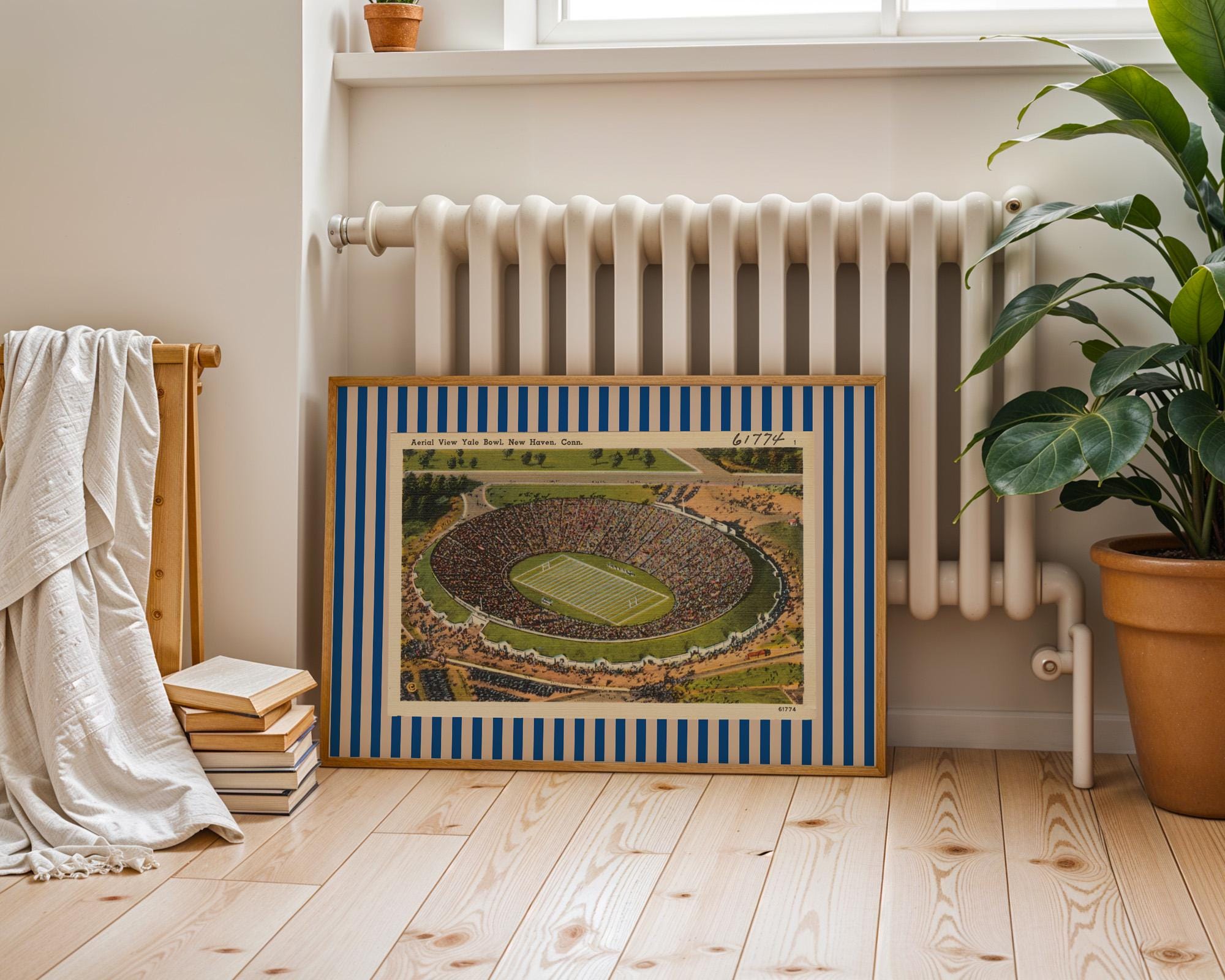 Retro Football Print, Yale Art, Sports Team Wall Decor, College Football Gift, Nursery Art Print, Yale Print, Football, Vintage Yale Poster