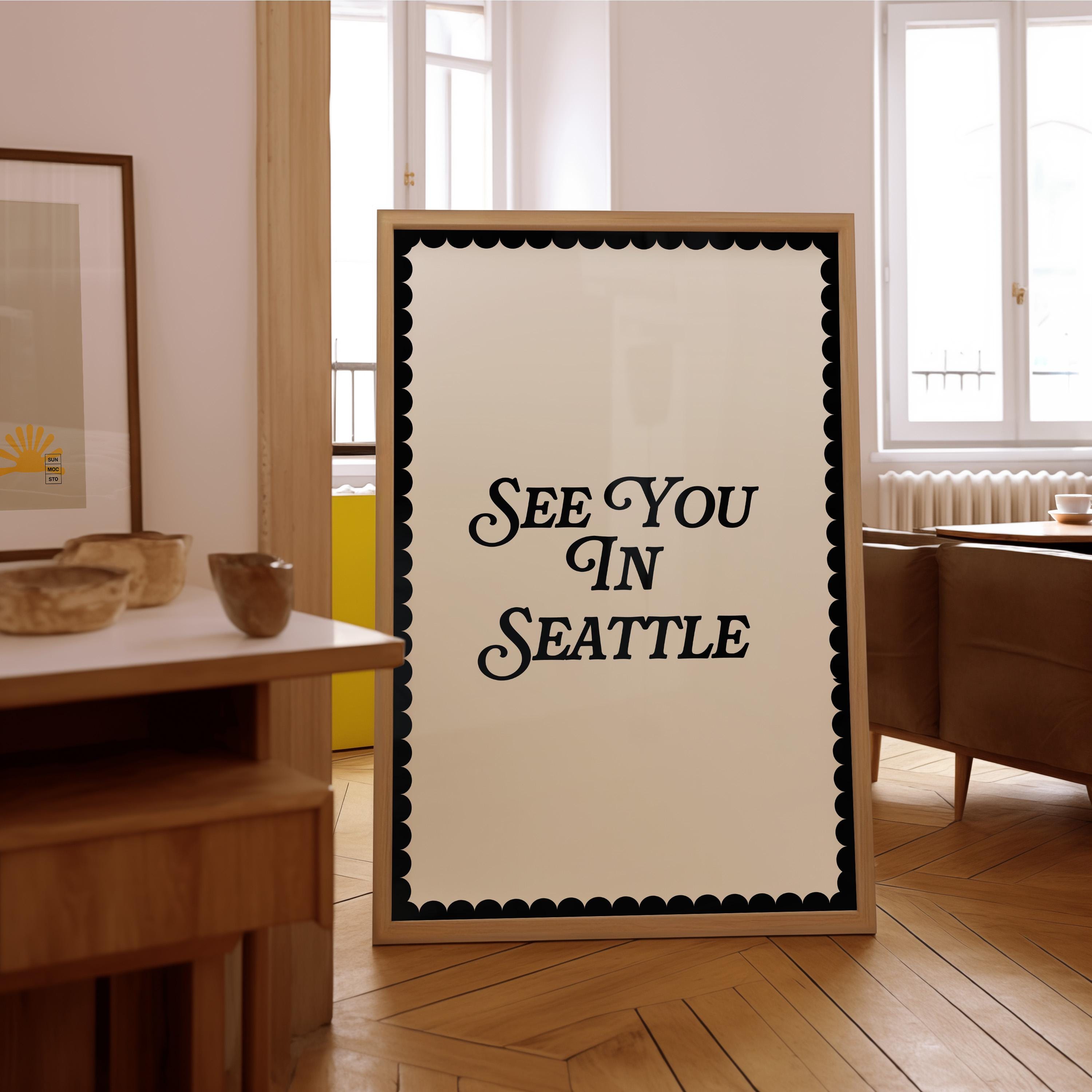 Seattle Art Print, Digital Art Download, Seattle Wall Art, Cute Trendy Art, Seattle Posters, Seattle Wall Poster, Simple wall art