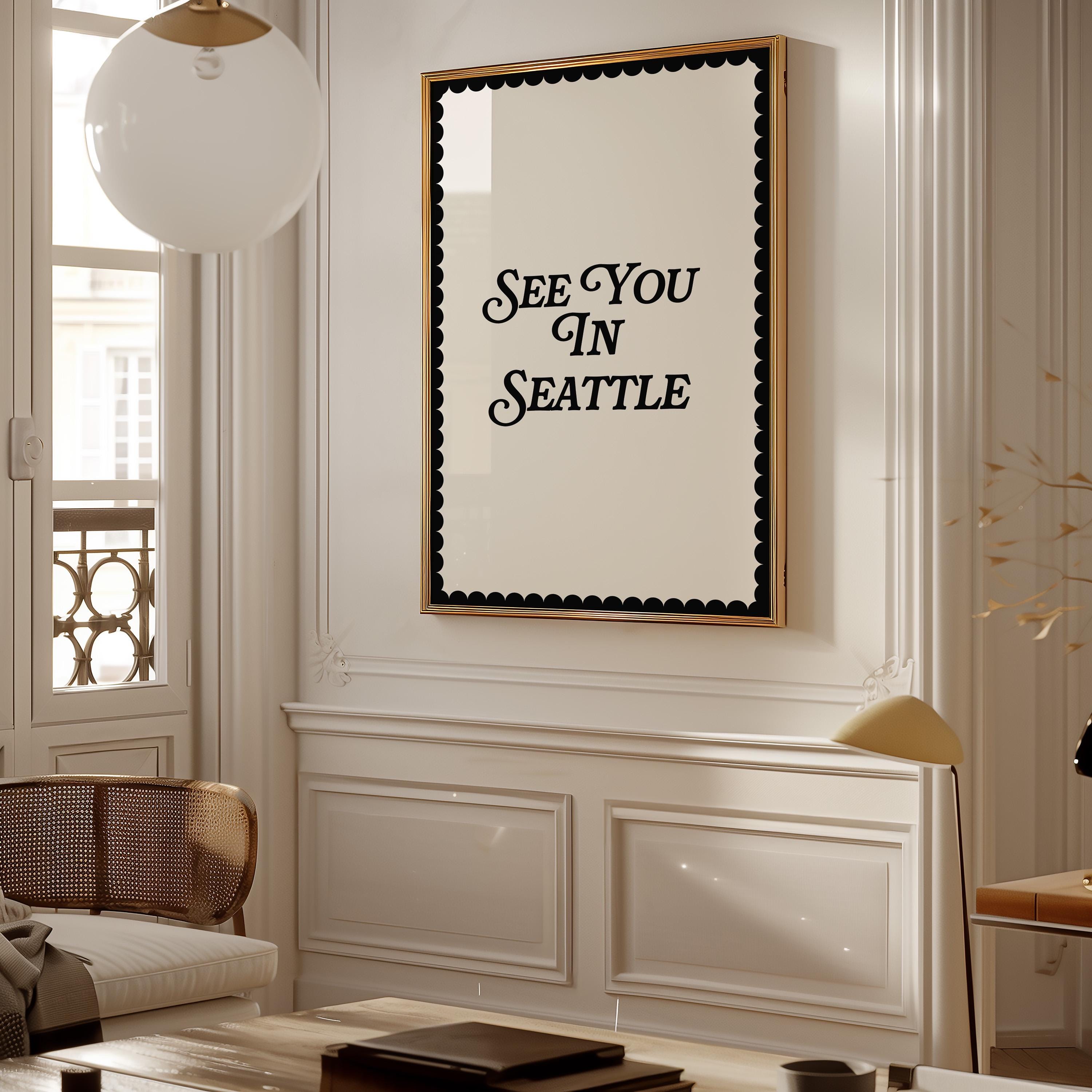 Seattle Art Print, Digital Art Download, Seattle Wall Art, Cute Trendy Art, Seattle Posters, Seattle Wall Poster, Simple wall art