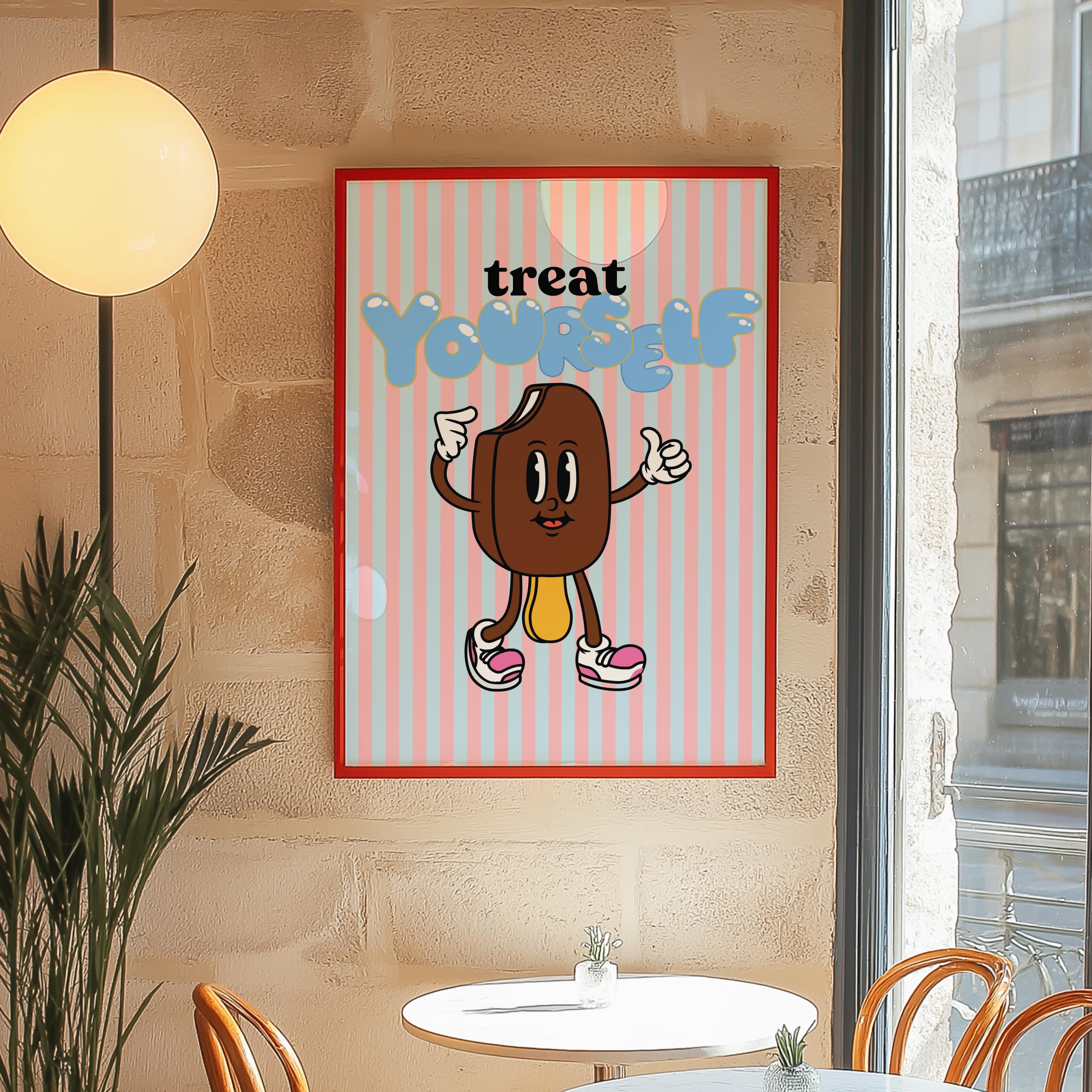 Retro Mental Health Print, Therapy Office, Counseling Wall Art, Digital Prints, treat yourself, Health and Wellness Poster, GS Print Shoppe