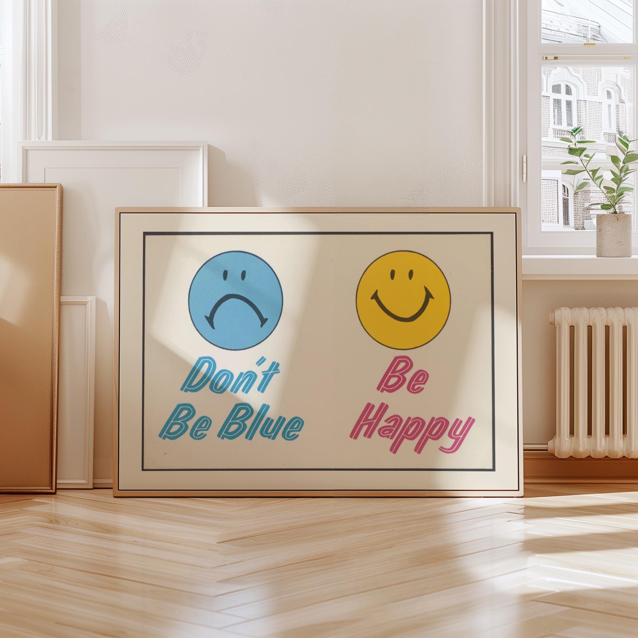 Happiness Print, Vintage Art Print, Kids Room Wall Art, Vintage Art, Positivity Decor, Trendy Smiley Art, Digital Download, GS Print Shoppe