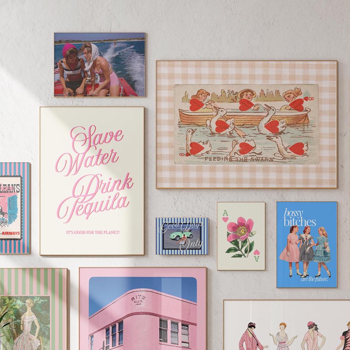 Set of 15 Posters, Pink Printables, Apartment Art Prints, Trendy Decor, Poster Bundle, Floral Posters, Digital Downloads, GS Print Shoppe