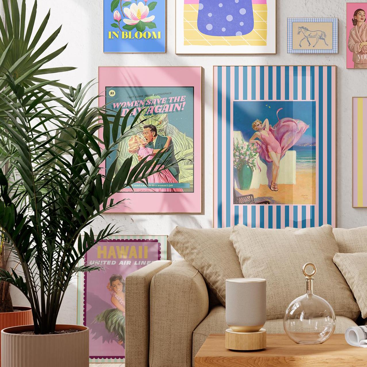 Set of 15 Posters, Pink Printables, Apartment Art Prints, Trendy Decor, Poster Bundle, Floral Posters, Digital Downloads, GS Print Shoppe