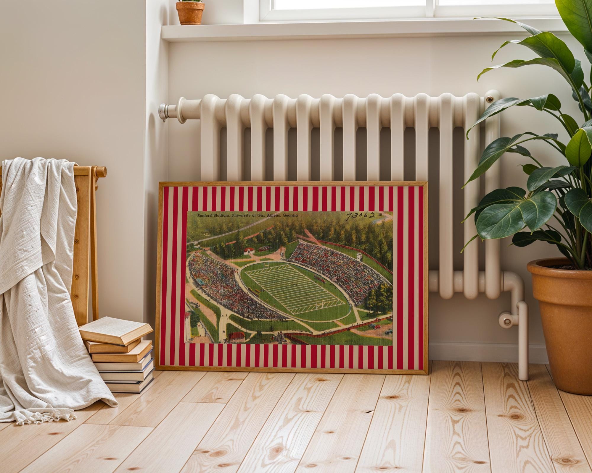 Retro Football Print, Georgia Art, Sports Team Wall Decor, College Football Gift, Nursery Art Print, University of Georgia Art, Football