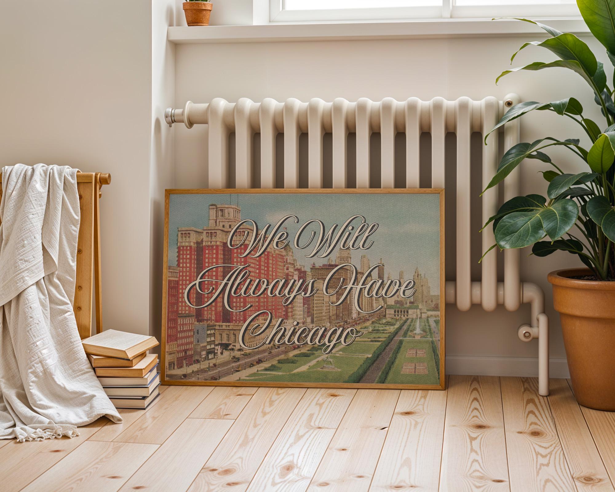 Grainy Retro Print, Digital Art Print, Chicago Gift, Chicago Decor, Chicago Poster, Retro Photo Art Print, Trendy Art Print, GS Print Shoppe