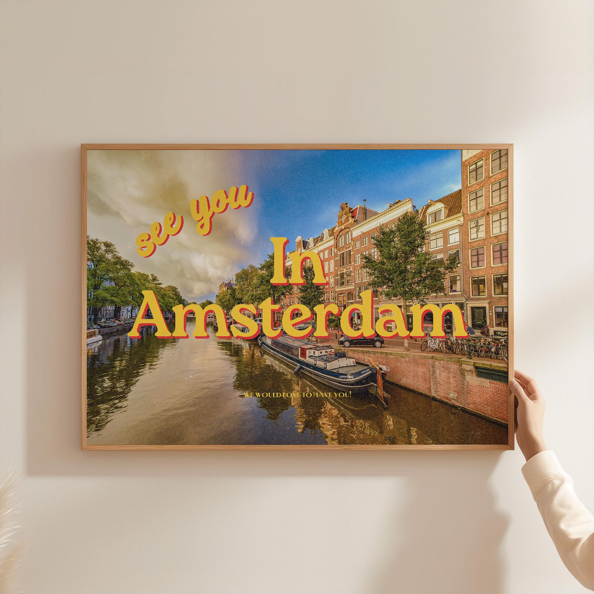 Amsterdam Cityscape Print, Beautiful Digital Wall Art Home Decor, Scenic Poster from the Netherlands, Amsterdam postcard, gs print shoppe