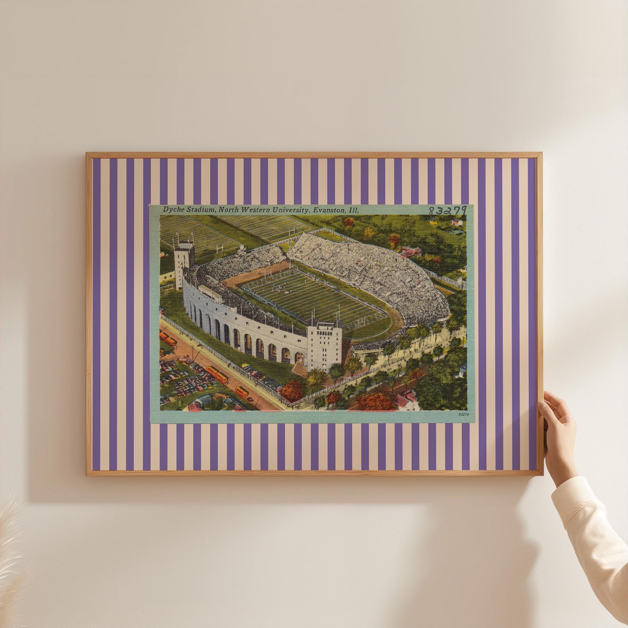 Northwestern Art, Northwestern Decor, Chicago Poster, GS Print Shoppe, Northwestern Field Art, Nursery Art Print, Football print