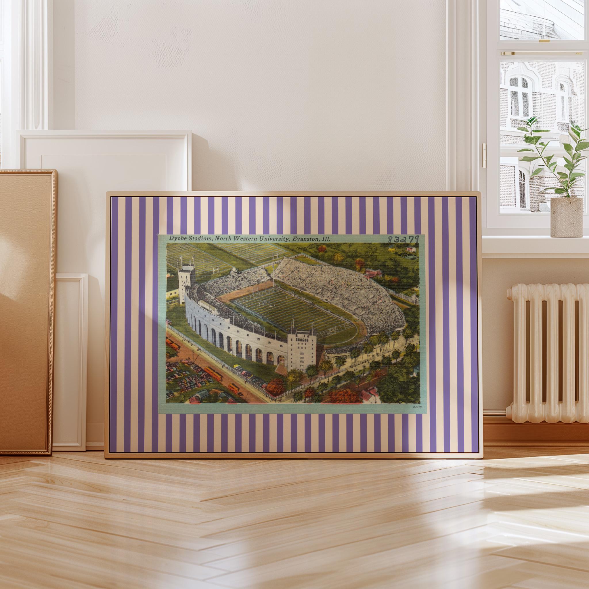 Northwestern Art, Northwestern Decor, Chicago Poster, GS Print Shoppe, Northwestern Field Art, Nursery Art Print, Football print