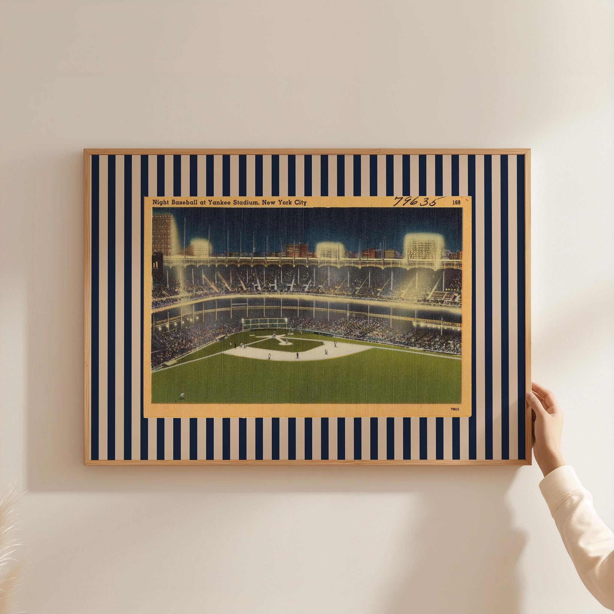 Yankee stadium art, Vintage Baseball Poster, Retro Baseball Poster, Classic NYC Art, Sports Lover Wall Art, Boys Nursery Art