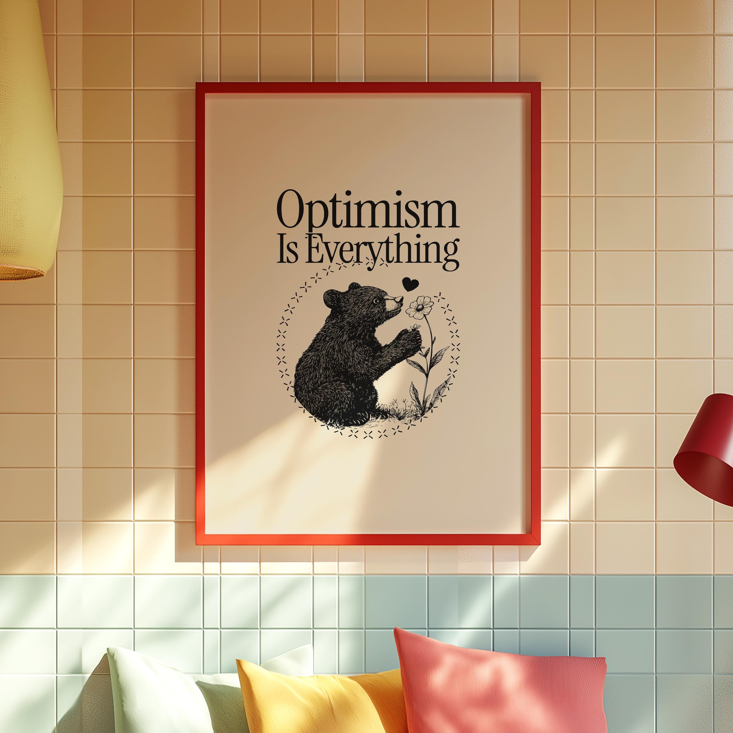 Classroom Art, Kids Room Art, Downloadable Print, Cartoon Art Print,Animal Cute Art, Trendy Posters, Vintage Mascot, Optimism Art Print