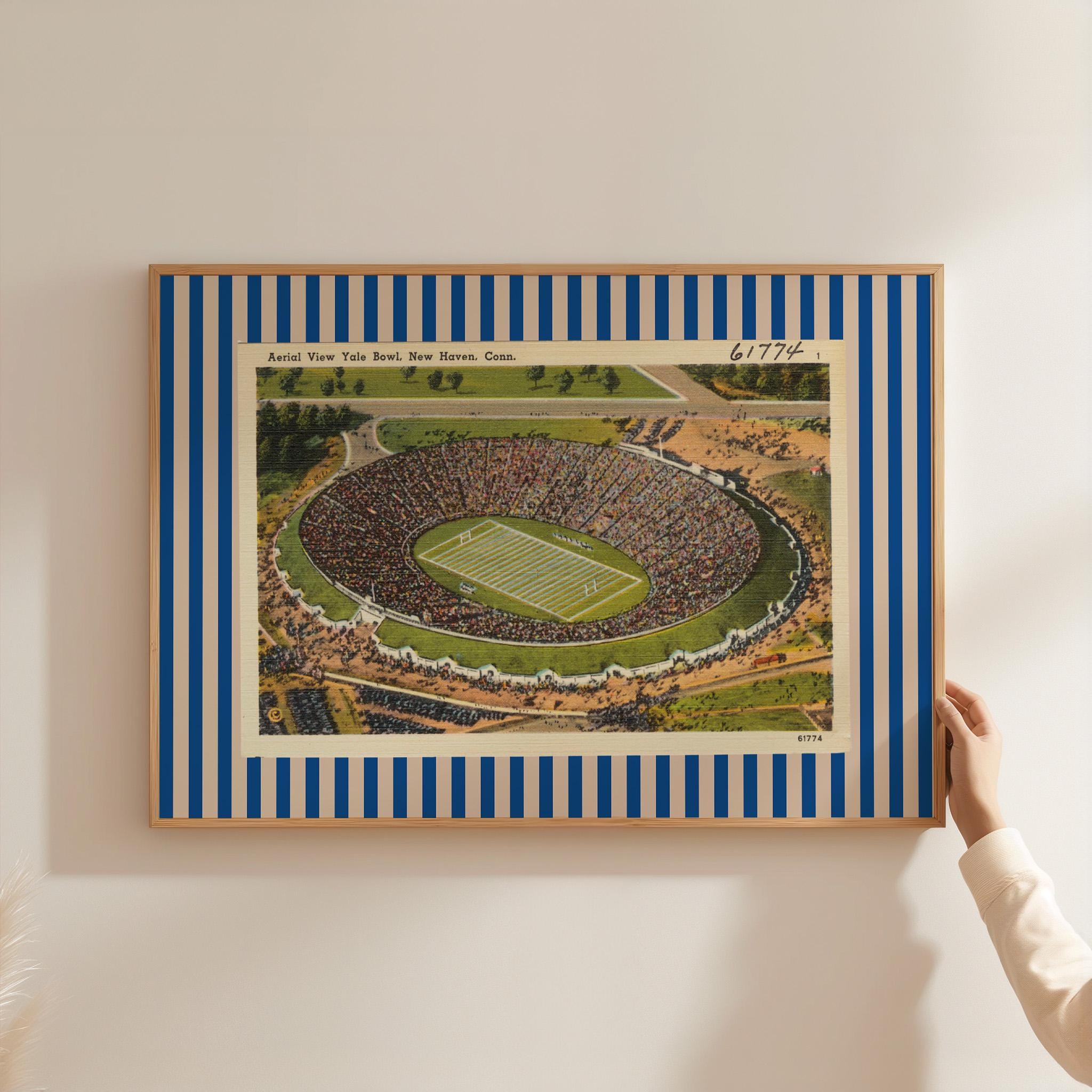 Retro Football Print, Yale Art, Sports Team Wall Decor, College Football Gift, Nursery Art Print, Yale Print, Football, Vintage Yale Poster