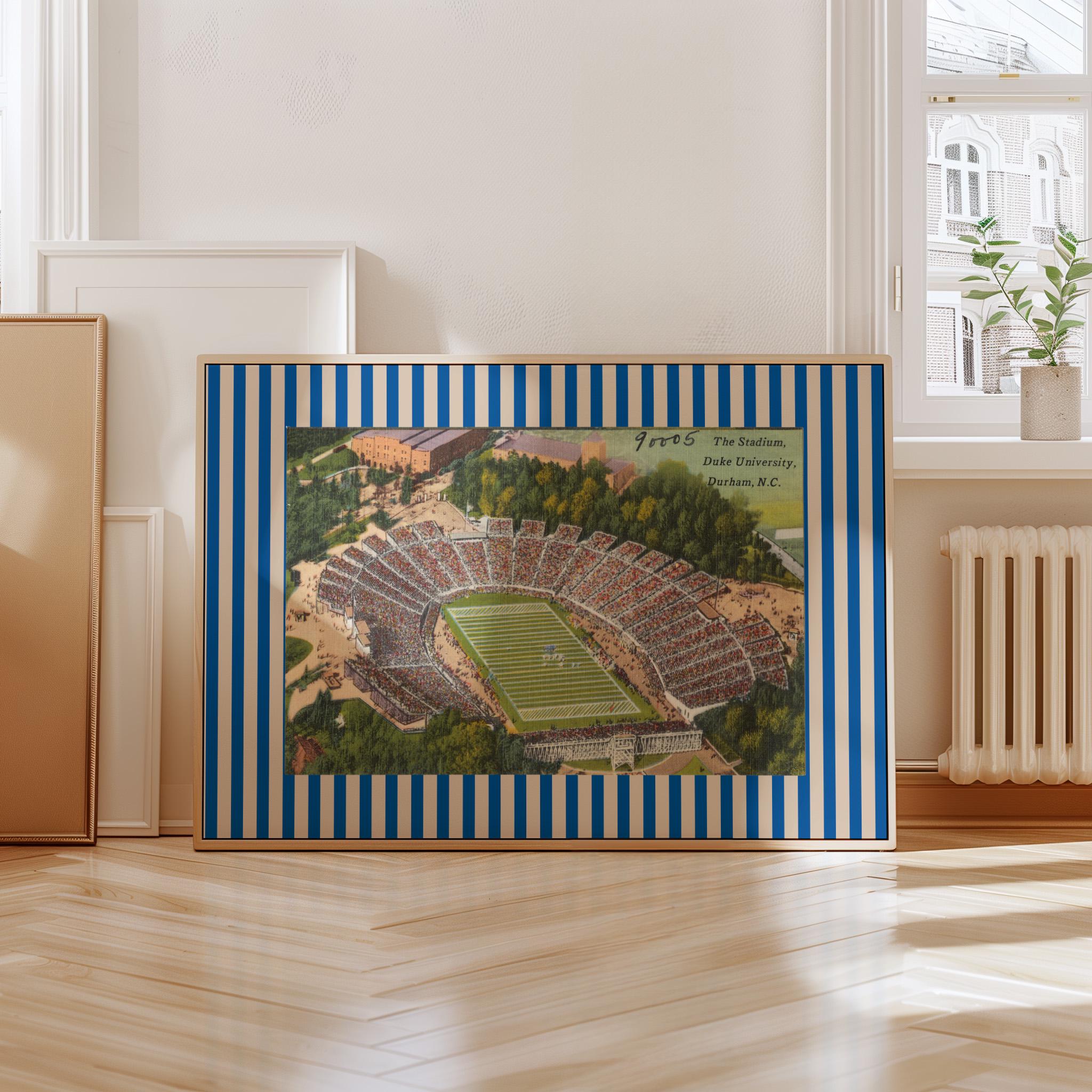 Retro Football Print, Duke Art, Sports Team Wall Decor, College Football Gift, Nursery Art Print, Duke Print, Football, Vintage Duke Poster