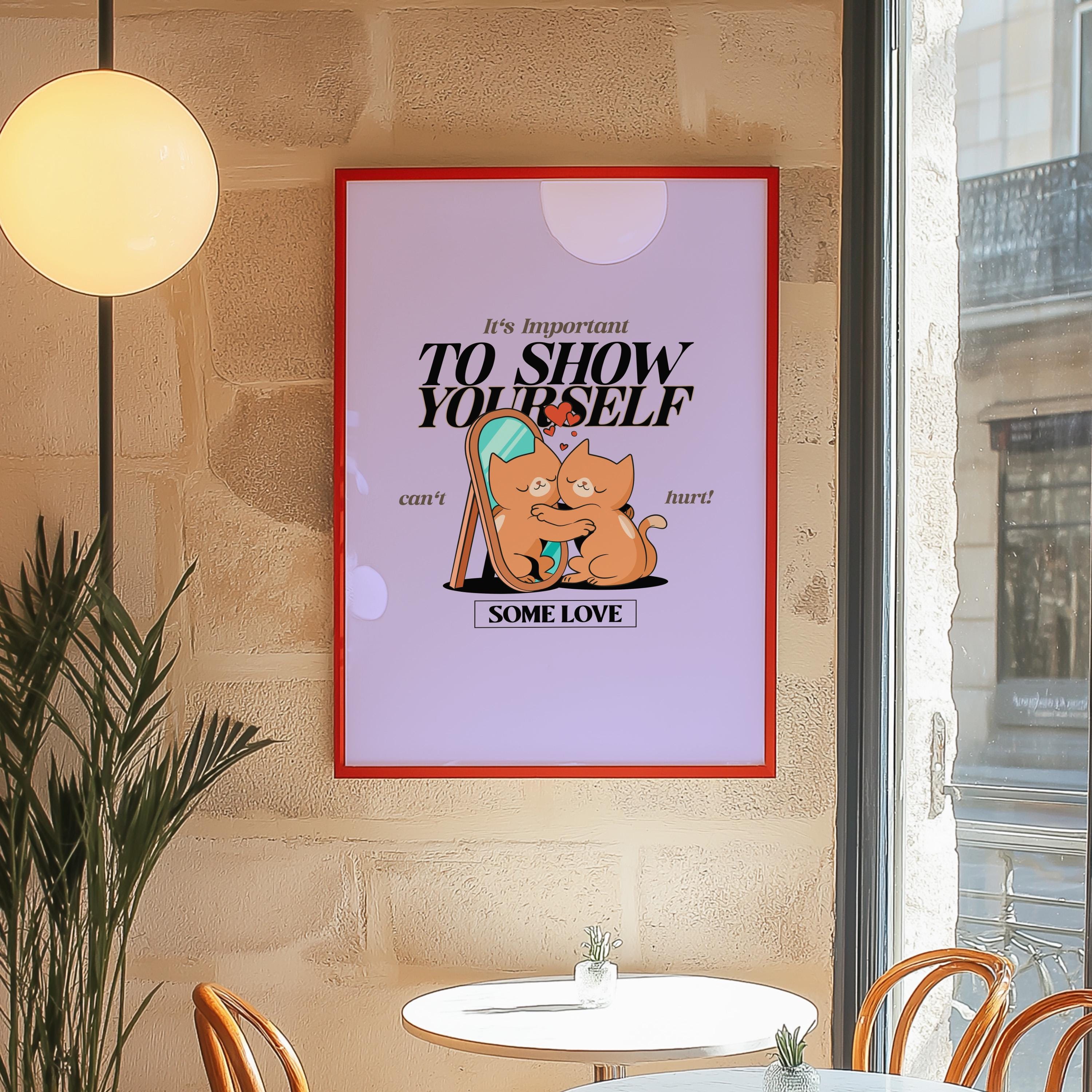 CuteKids Print, Self Love Print, Purple Wall Print, Cute Wall Art, Retro Cartoon Poster, Retro Quote Print, Cartoon Prints, Kid Art