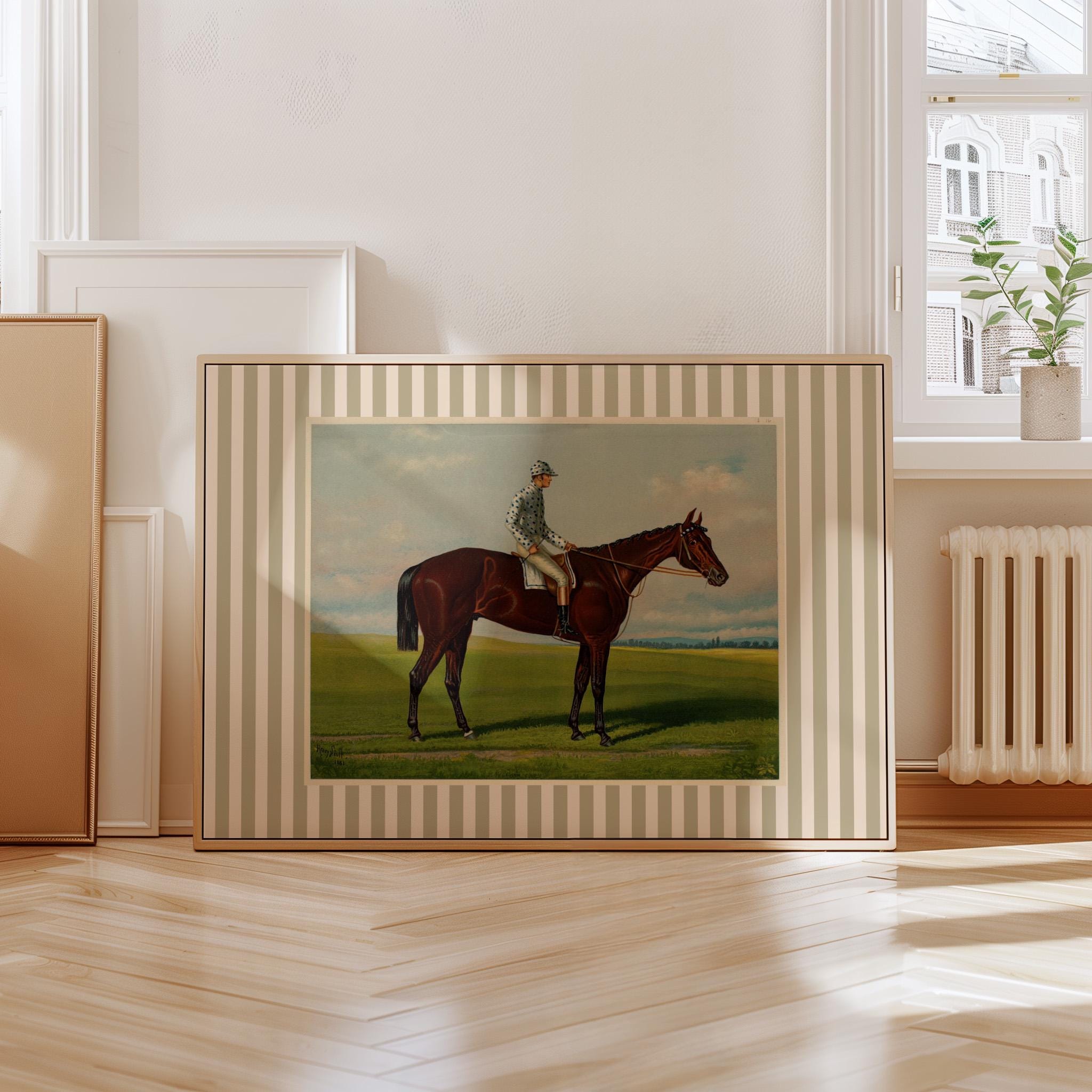Vintage Horse Painting, Horse Portrait, Kentucky Derby Decor, Boys Room Decor, Watercolor Nursery, Equestrian, Farmhouse Decor