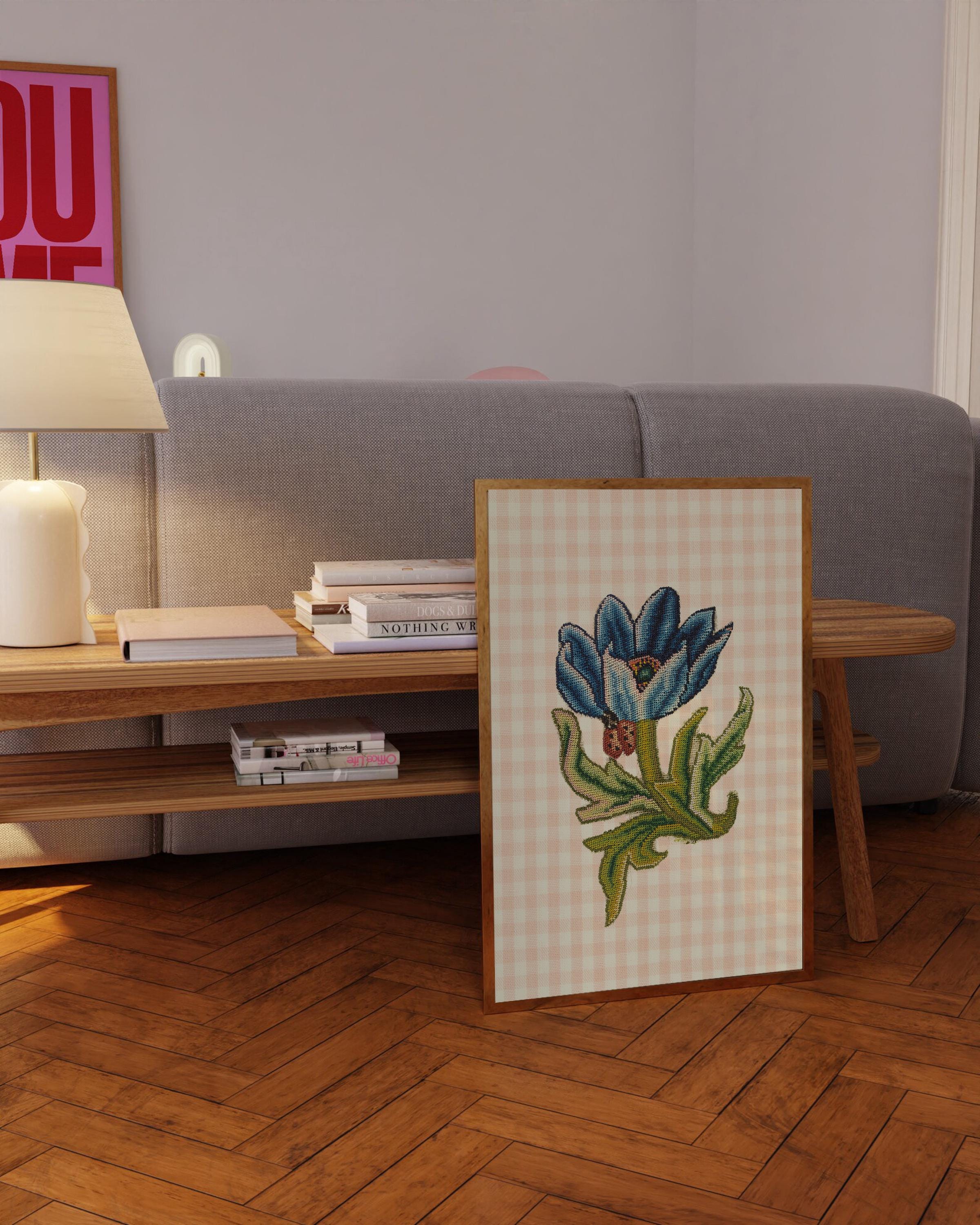 Fine Art Print, Gallery Wall Prints, Needlepoint Art, Needlepoint decor, Needlepoint gift, vintage art print, floral needlepoint art