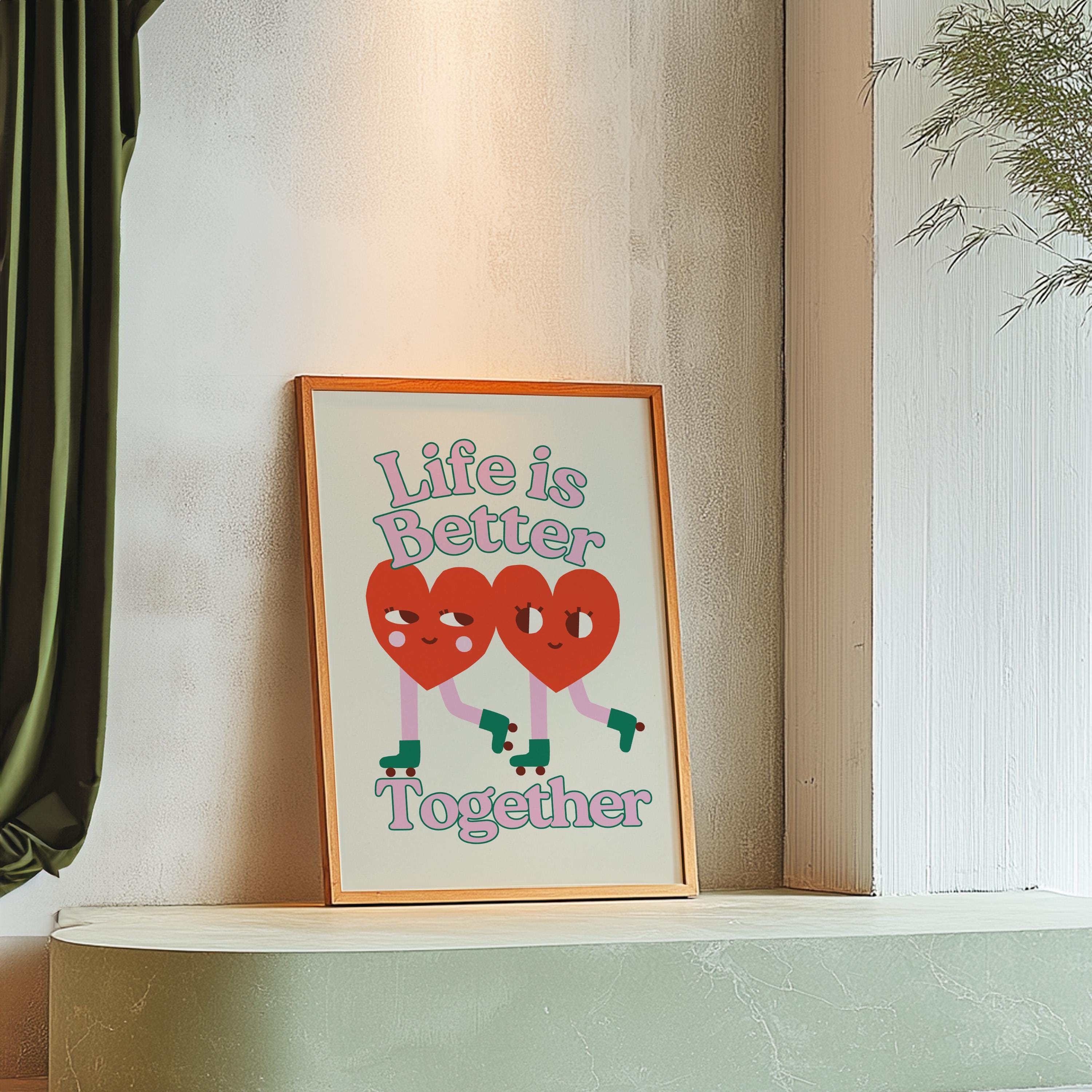 Classroom Art, Kids Room Art, Downloadable Print, Cartoon Art, Friendship Posters, Trendy Posters, Vintage Mascot Art, Cute Positive Poster