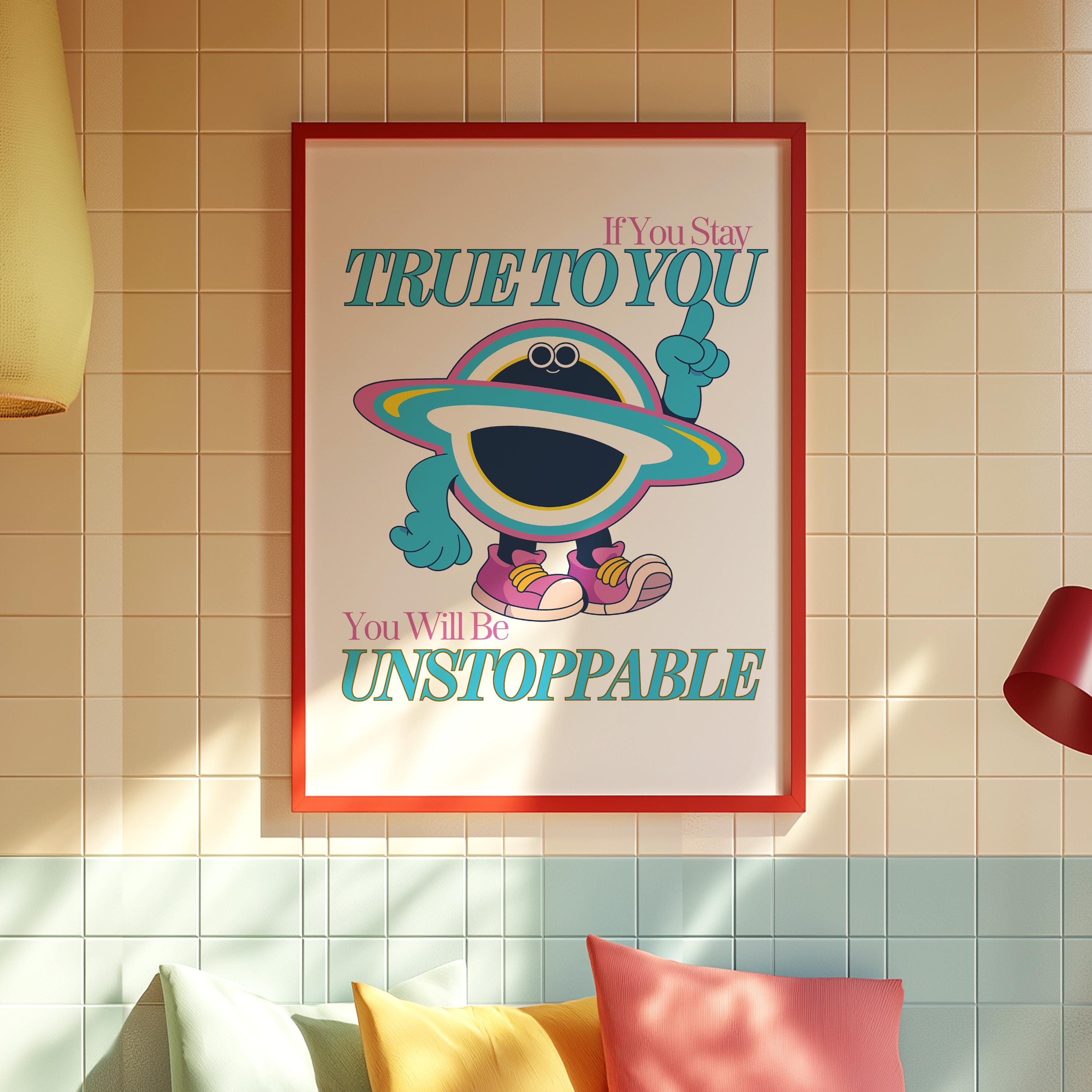 Retro Mental Health Print, Positivity Posters, Therapy Office Decor, Counseling Wall Art, Digital Download, GS print Shoppe, Kids Art