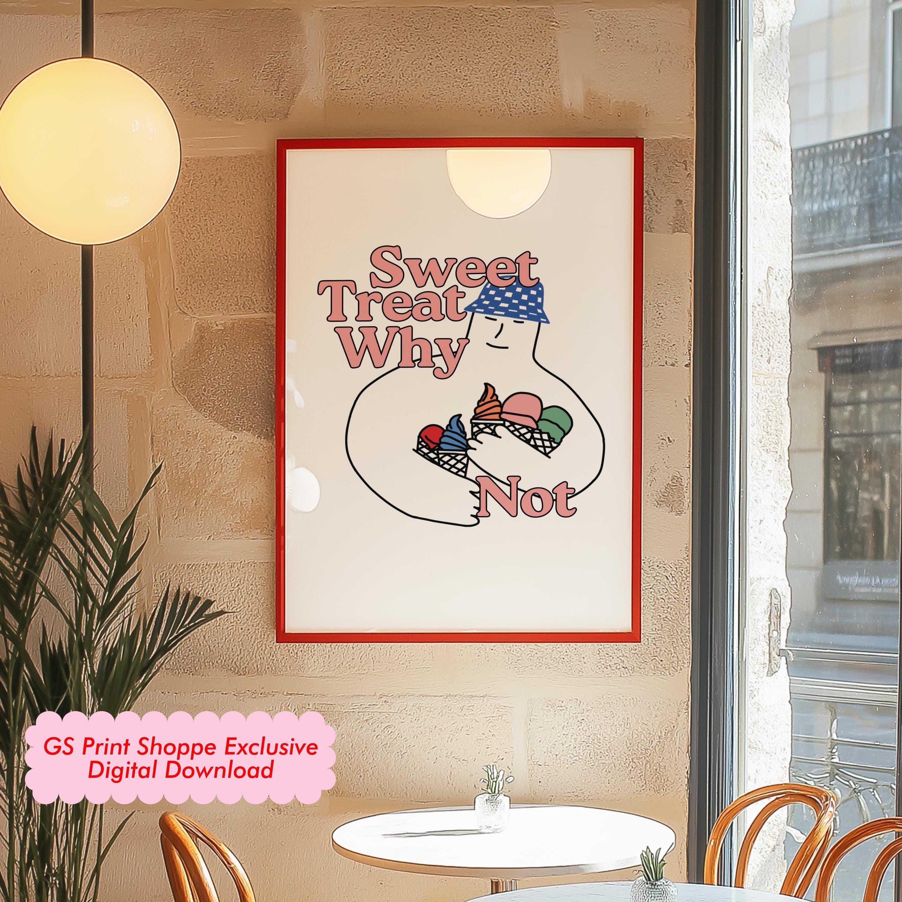 Ice Cream Print, Print Wall Art, Gelato Wall Art, Sweet Treat Print, Wall Print, Home Decor, Summer Print, Wall Decor, Home Inspo, Digital