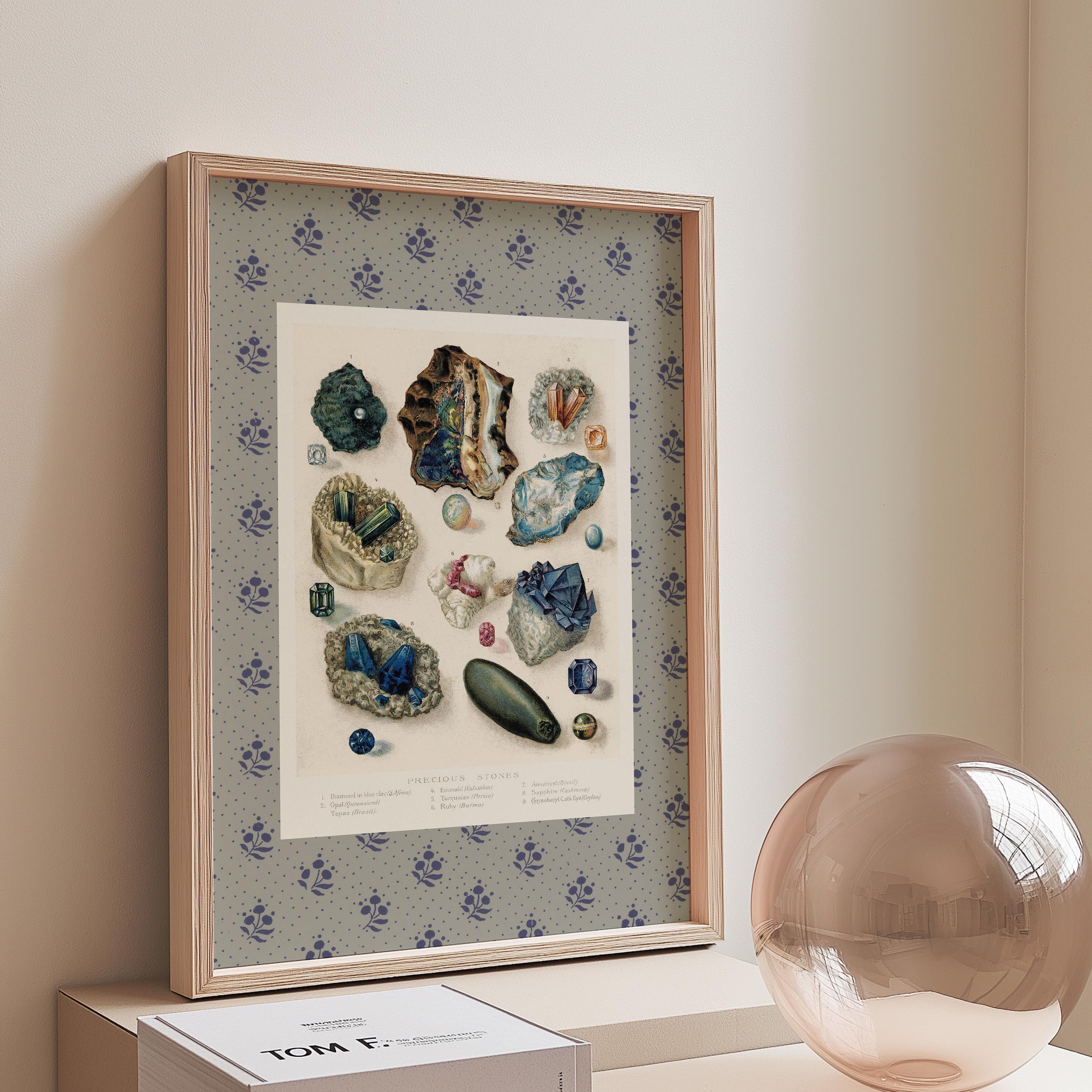 Gems of the Earth Printable Art | Vintage Gemstones Digital Download and Retro Wall Decor for Nursery & Home, Gemstone Kids Room, Science