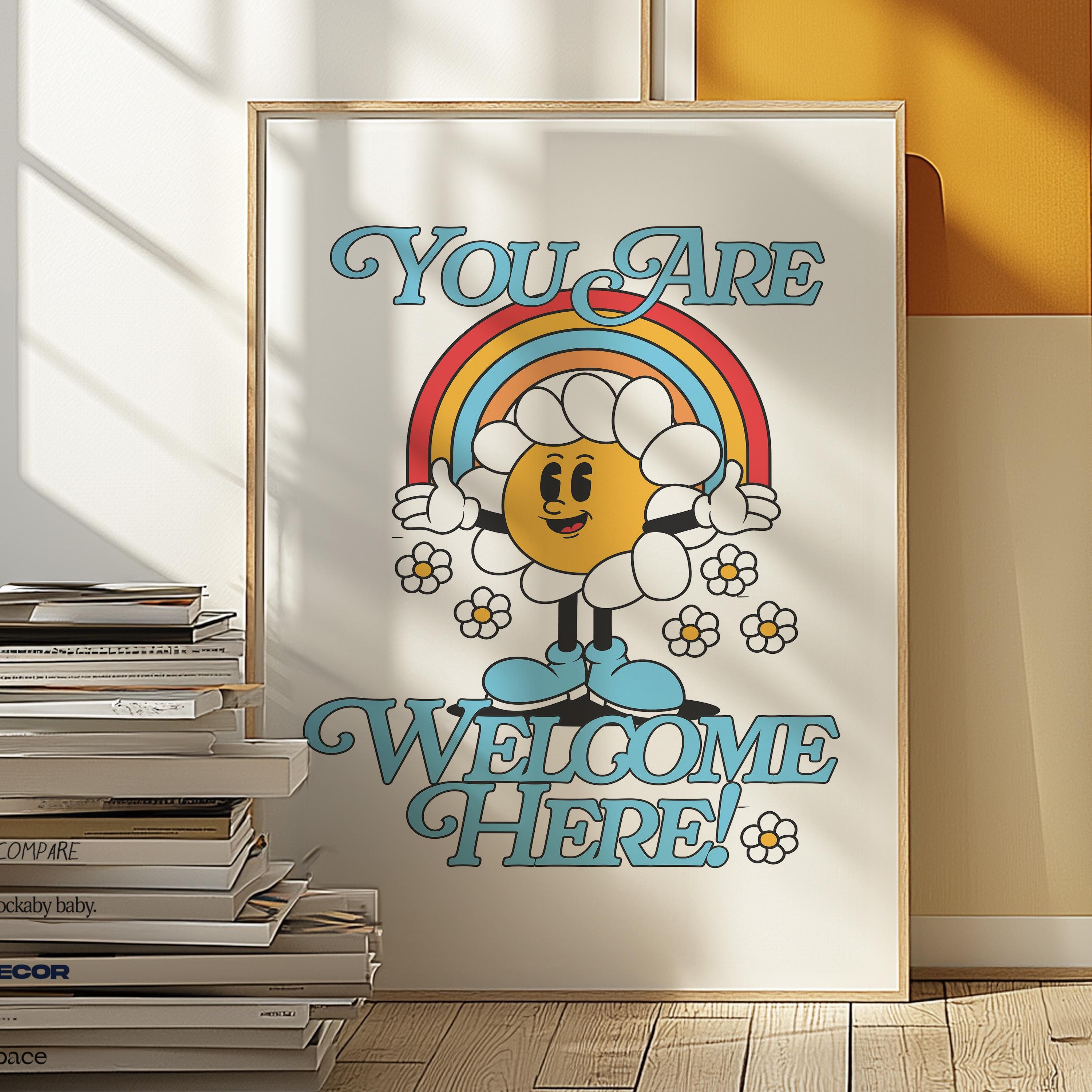 Everyone is Welcome Here Sign | Safe Space Poster & Diversity Classroom Decor | Inclusive All Are Welcome Here Print, LGBTQIA Art