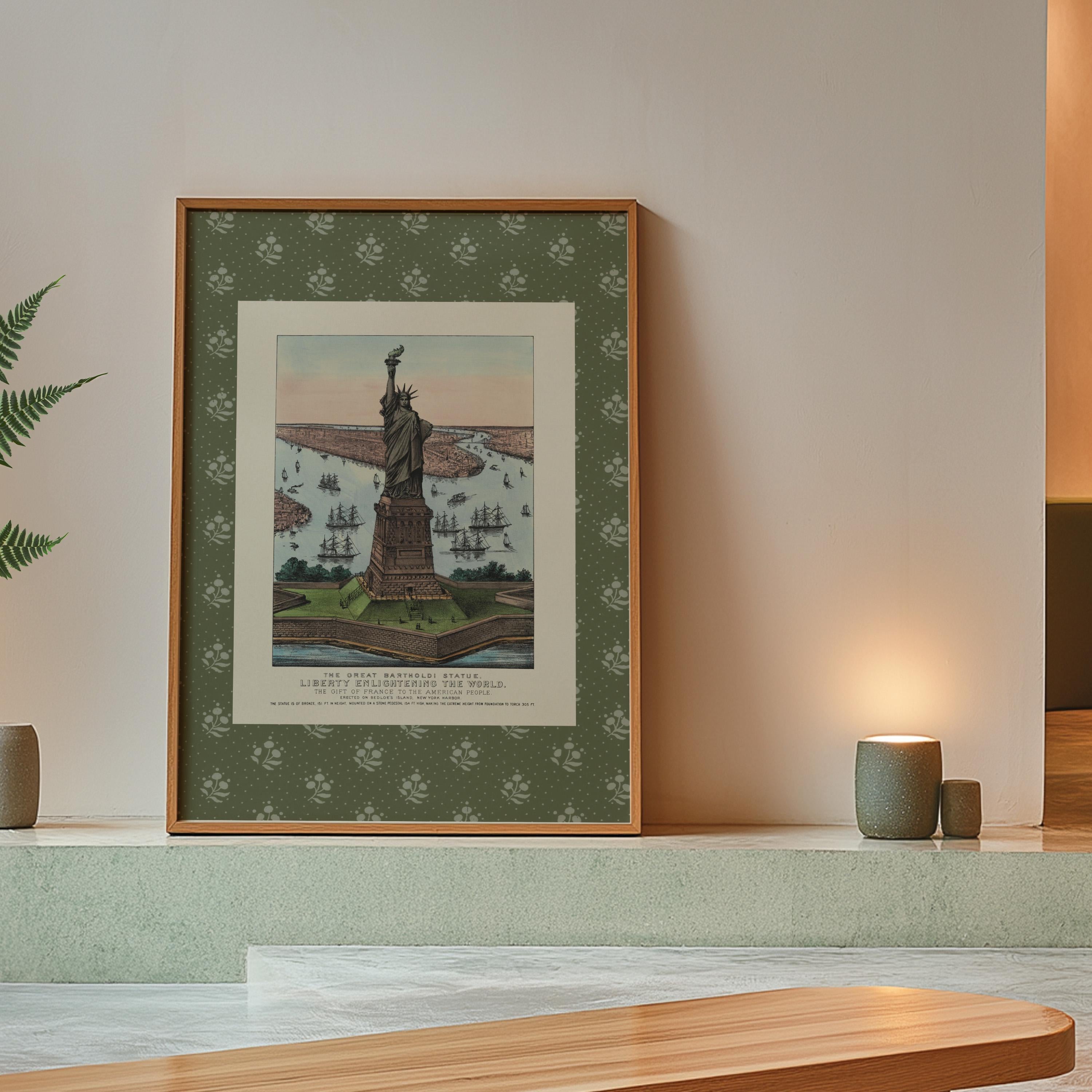 Statue of Liberty Art Print | Vintage NYC Decor, Colorful Art for Kids Room, New York City Wall Art, Vintage New York, Colorful Illustration