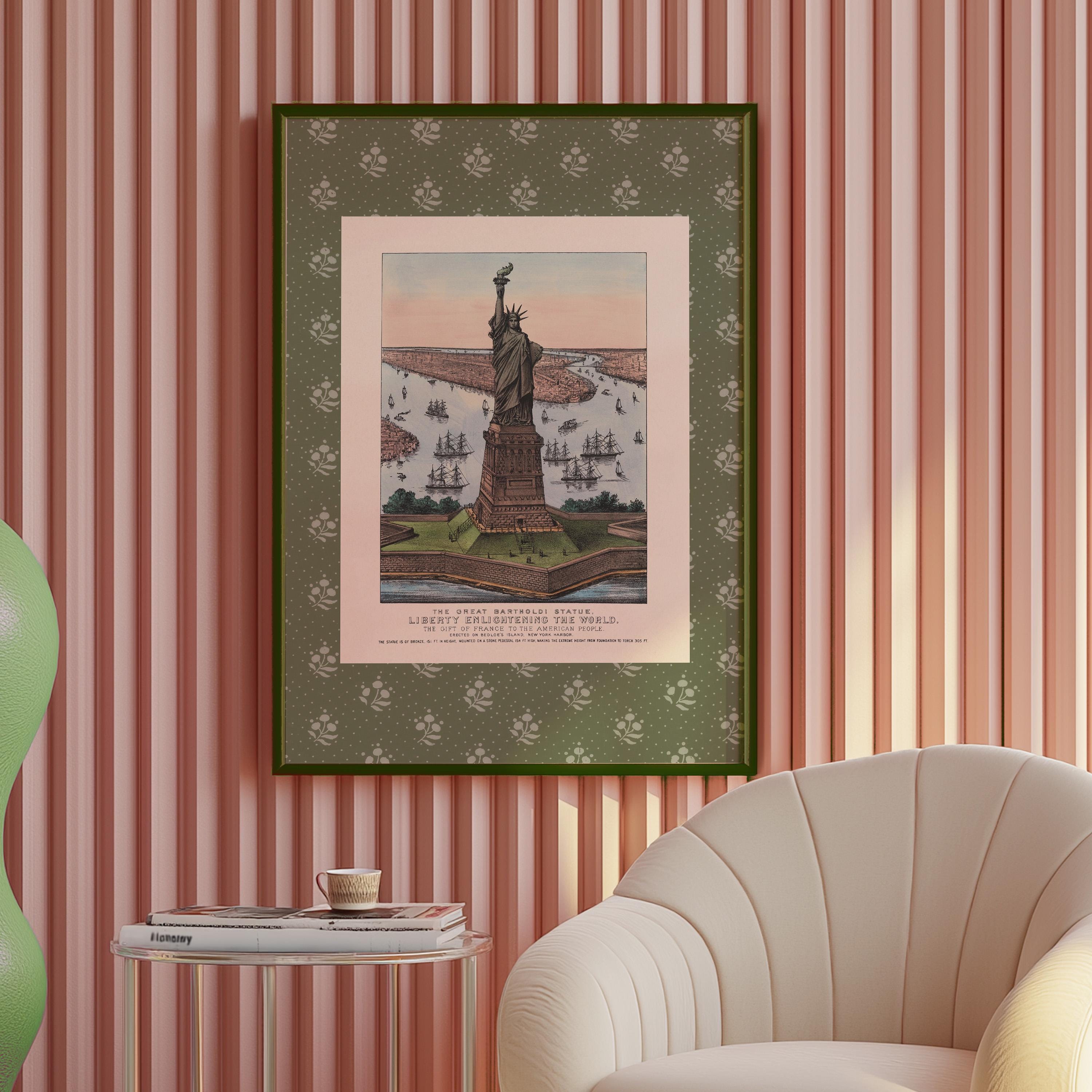 Statue of Liberty Art Print | Vintage NYC Decor, Colorful Art for Kids Room, New York City Wall Art, Vintage New York, Colorful Illustration