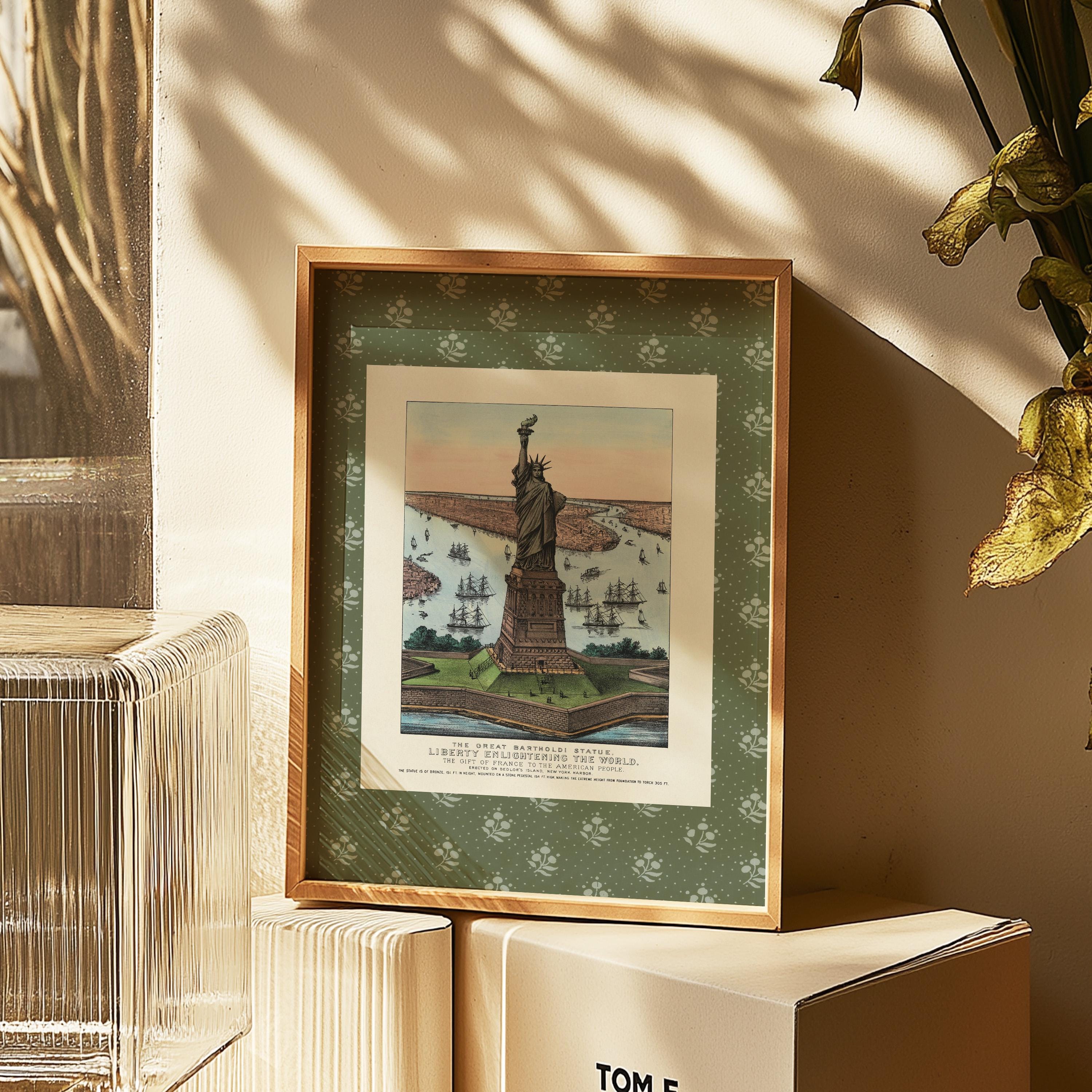 Statue of Liberty Art Print | Vintage NYC Decor, Colorful Art for Kids Room, New York City Wall Art, Vintage New York, Colorful Illustration