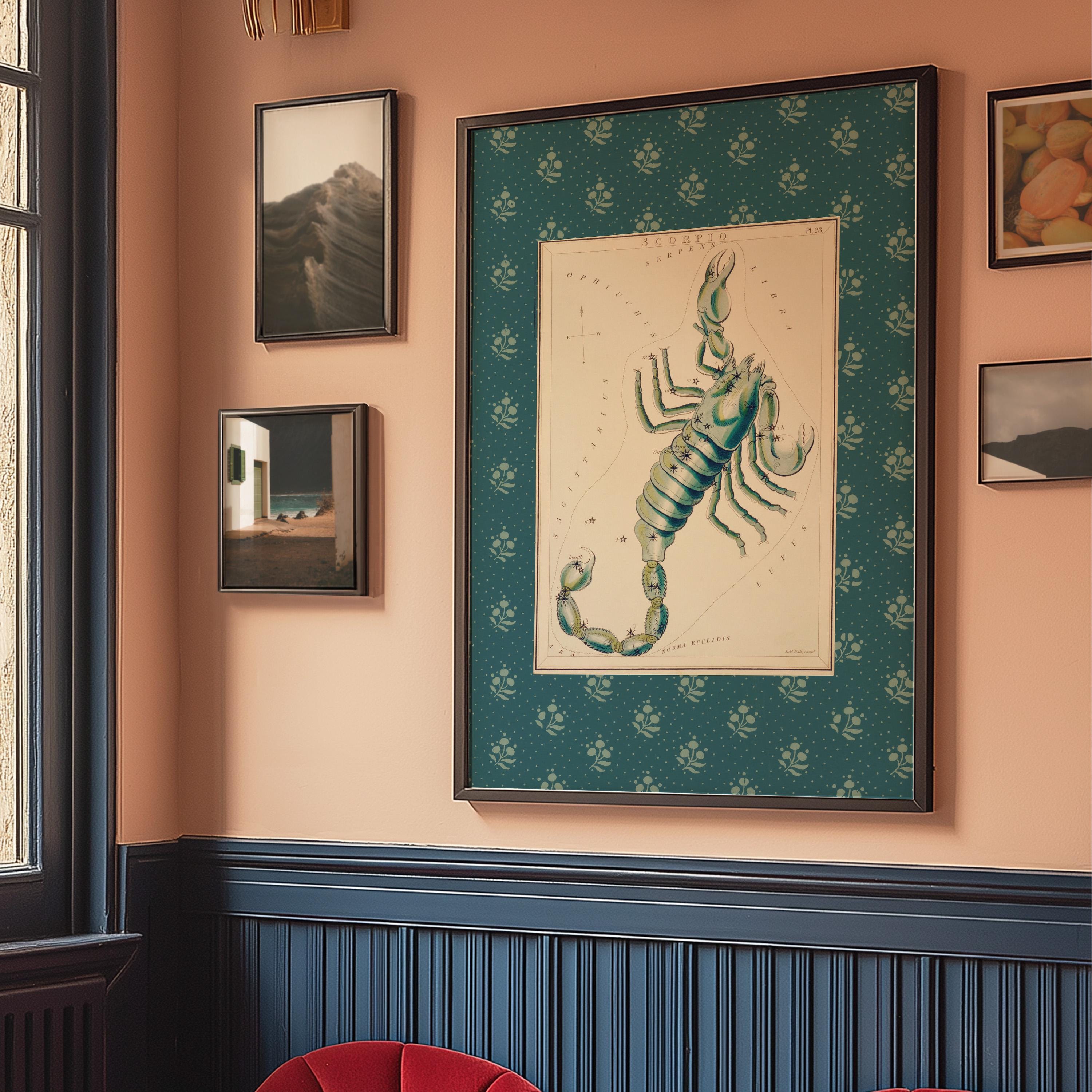 Scorpio Poster - Vintage Astrology Wall Art, Cosmos Solar System Print, Stars Map Home Decor, Zodiac Art for Astrology Lovers