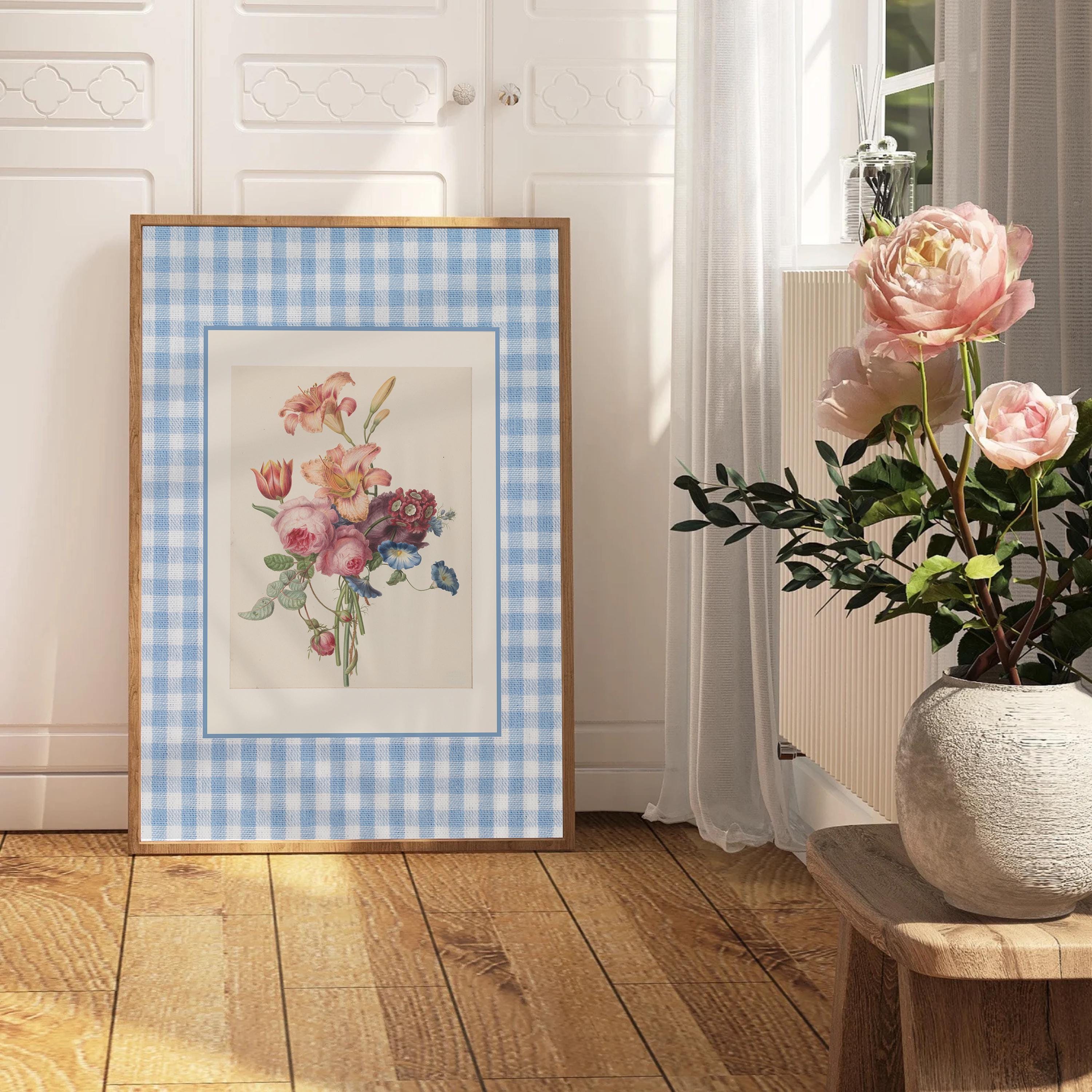 Digital Print, Nursery Decor, Vintage Floral Printable, Pastel Vintage Floral, Nursery Wall Art, Grandmilennial Art, Cottagecore art, girly