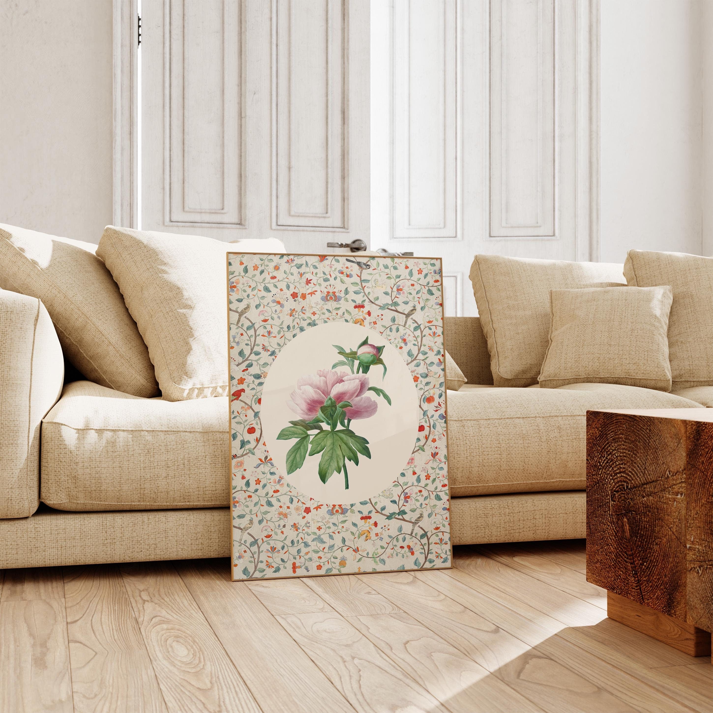 Chinoiserie Wall Art, Pink Chinoiserie Art, Vintage Wall Art, Princesscore, Printable Wall Art, Cottagecore, Spring Decor Chinoiserie Print