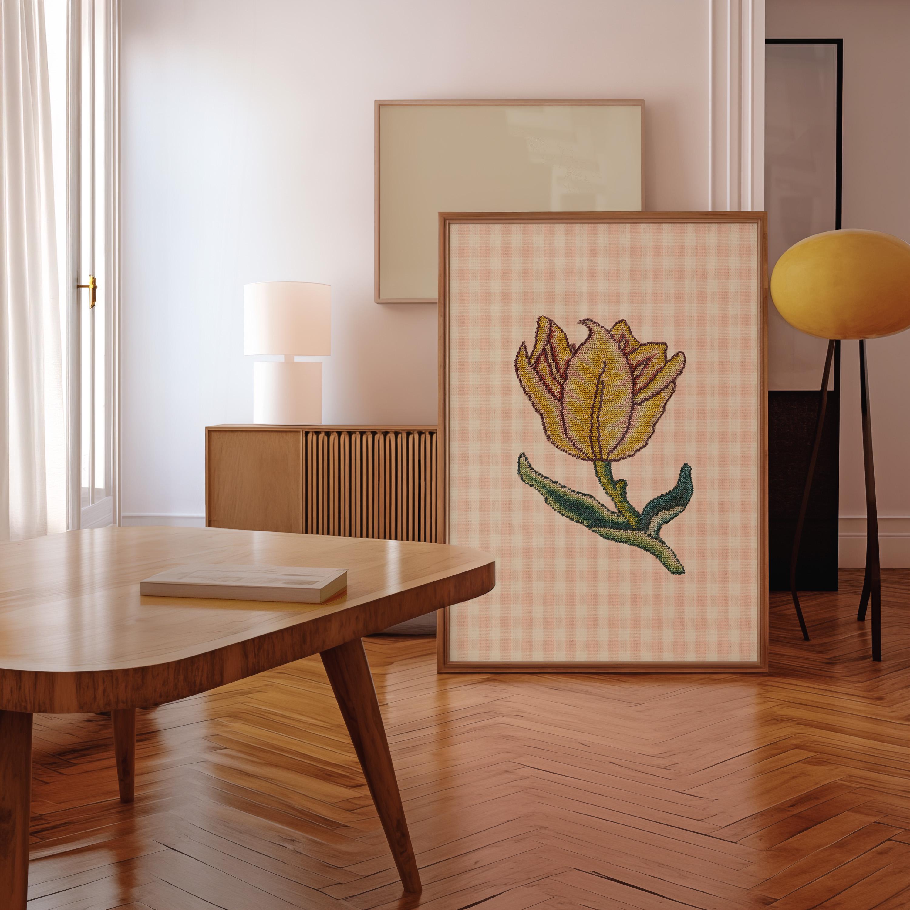 Fine Art Print, Gallery Wall Prints, Needlepoint Art, Needlepoint decor, Needlepoint gift, vintage art print, floral needlepoint art