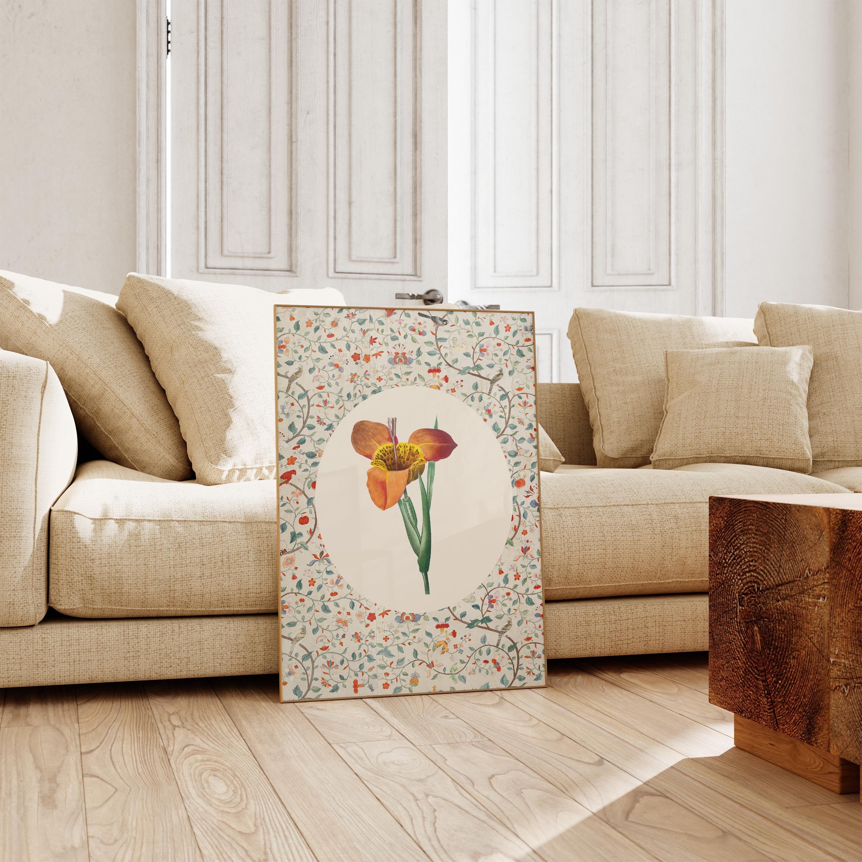 Chinoiserie Inspired, Wall Decor, Chinoiserie Floral Art, Digital Art Prints, Floral Vintage Art, Vintage Aesthetic Art, Southern Style
