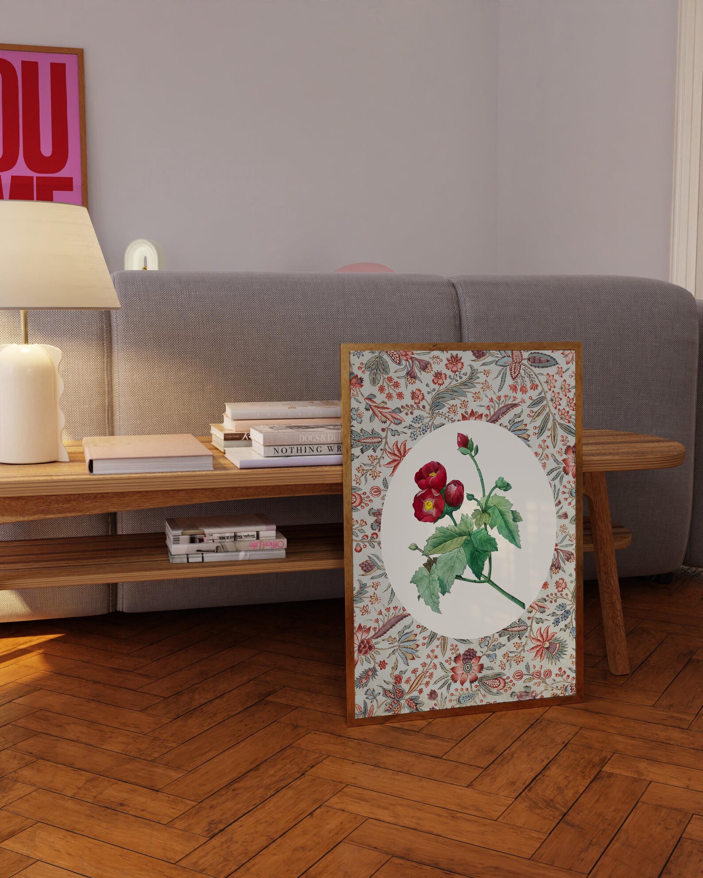 Rose Floral Vintage Digital Art Print