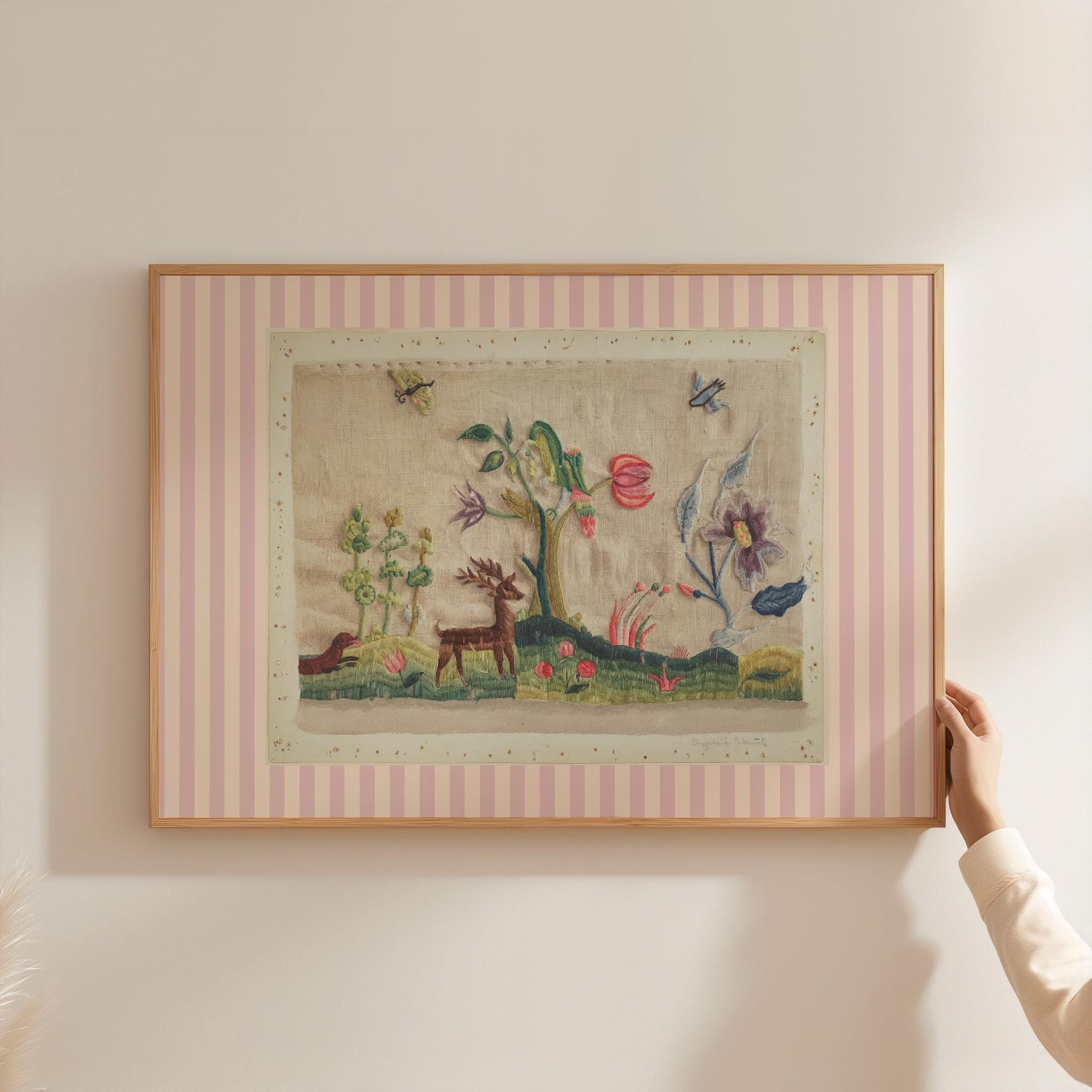 Fine Art Print, Needlepoint Art, Needlepoint decor, Needlepoint gift, vintage art print, floral needlepoint art, Vintage Aesthetic, Trendy