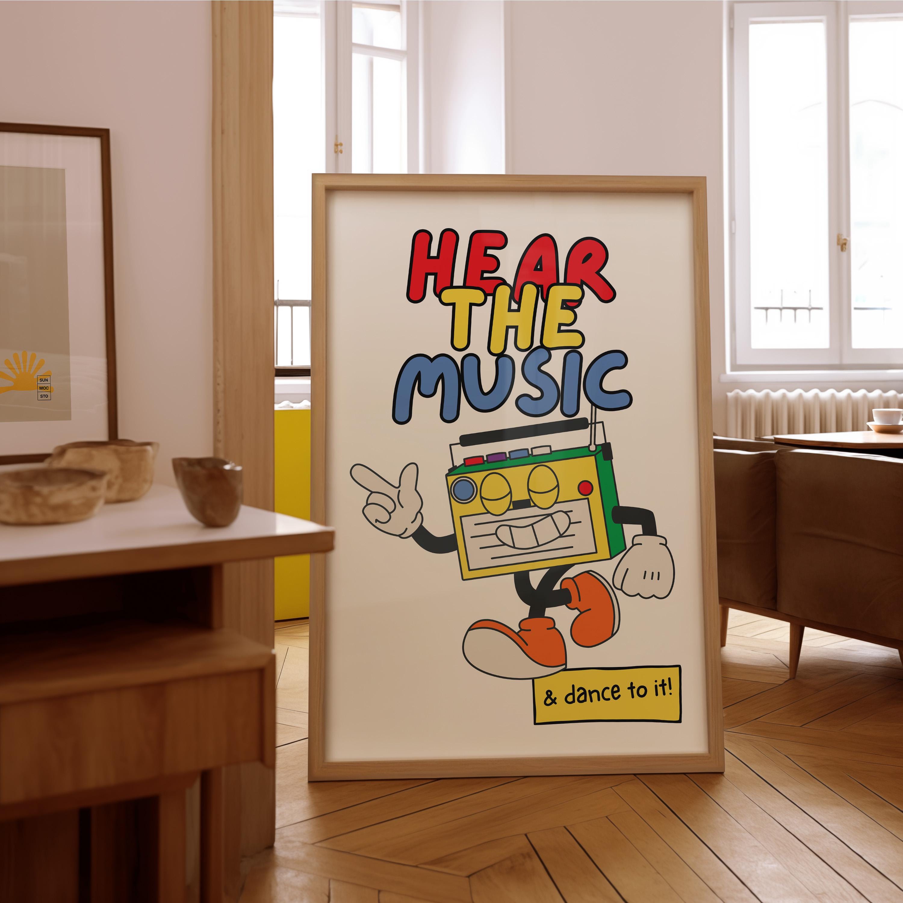 Music Art Print, Music Class, Classroom Decor, Cute Kids Decor, Kids Room Art Print, Digital Downloads, Music Kids Decor