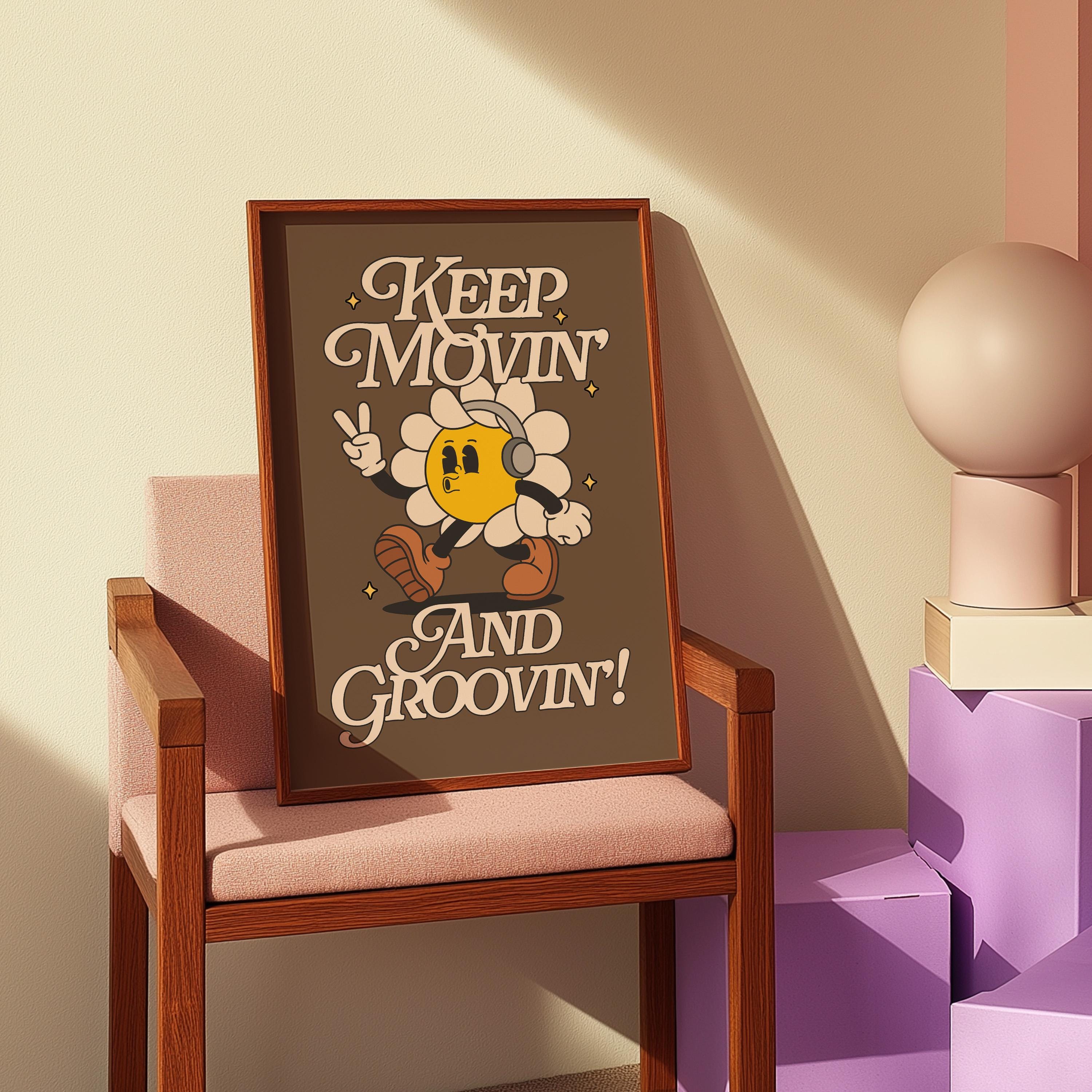Classroom Art Print, Kids Art, Flower Art Print, Cute Cartoon Art, Retro art print, Floral Decor, Fun Classroom decor, kids room print