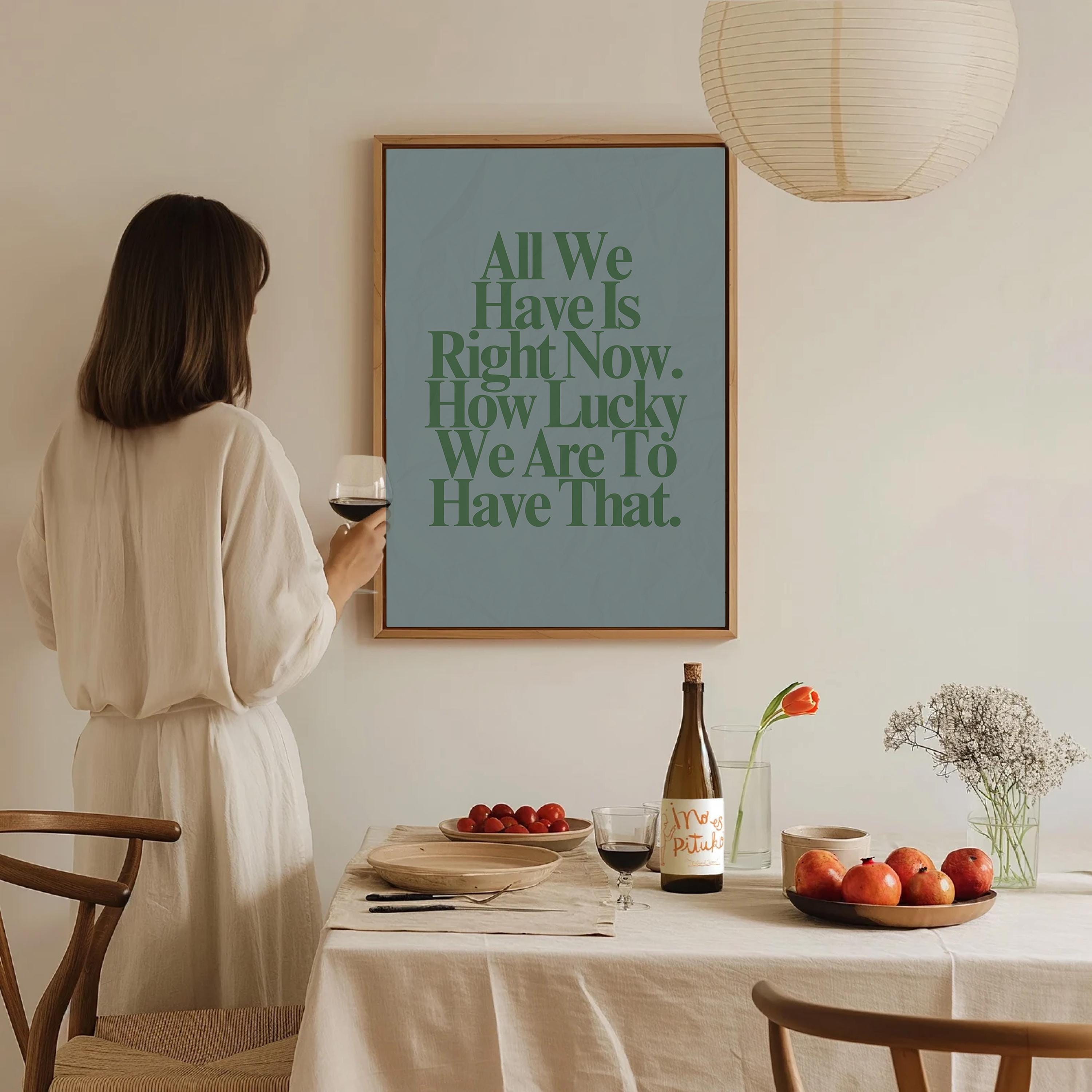 Digital Prints, sentimental wall art, trendy art print, how lucky are we, typography art print, bedroom posters, apartment art