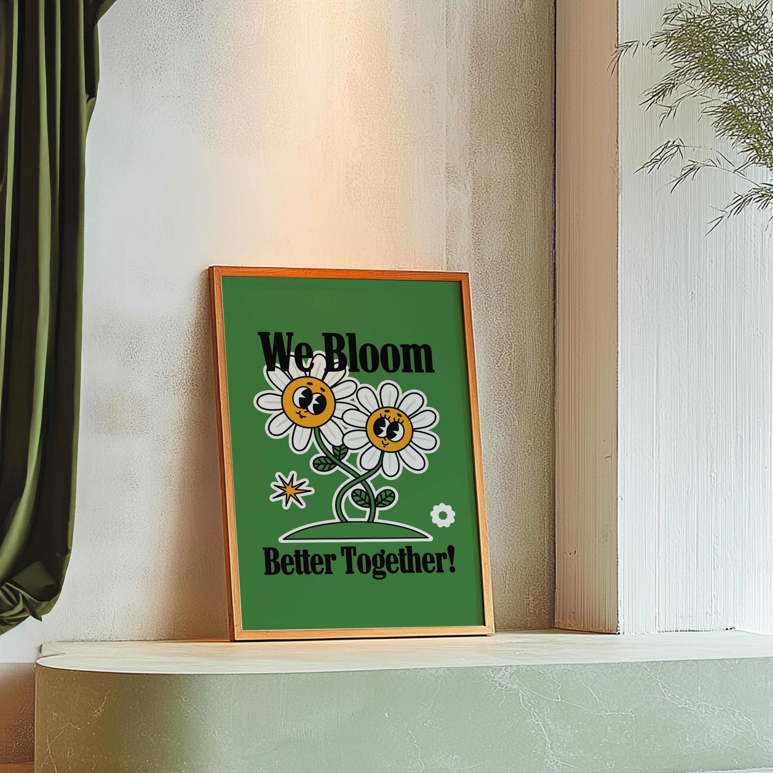 Retro Groovy Print, Flower Print, Retro Wall Art, Hippie wall decor, Digital Download Print, Retro wall art print, Retro digital download