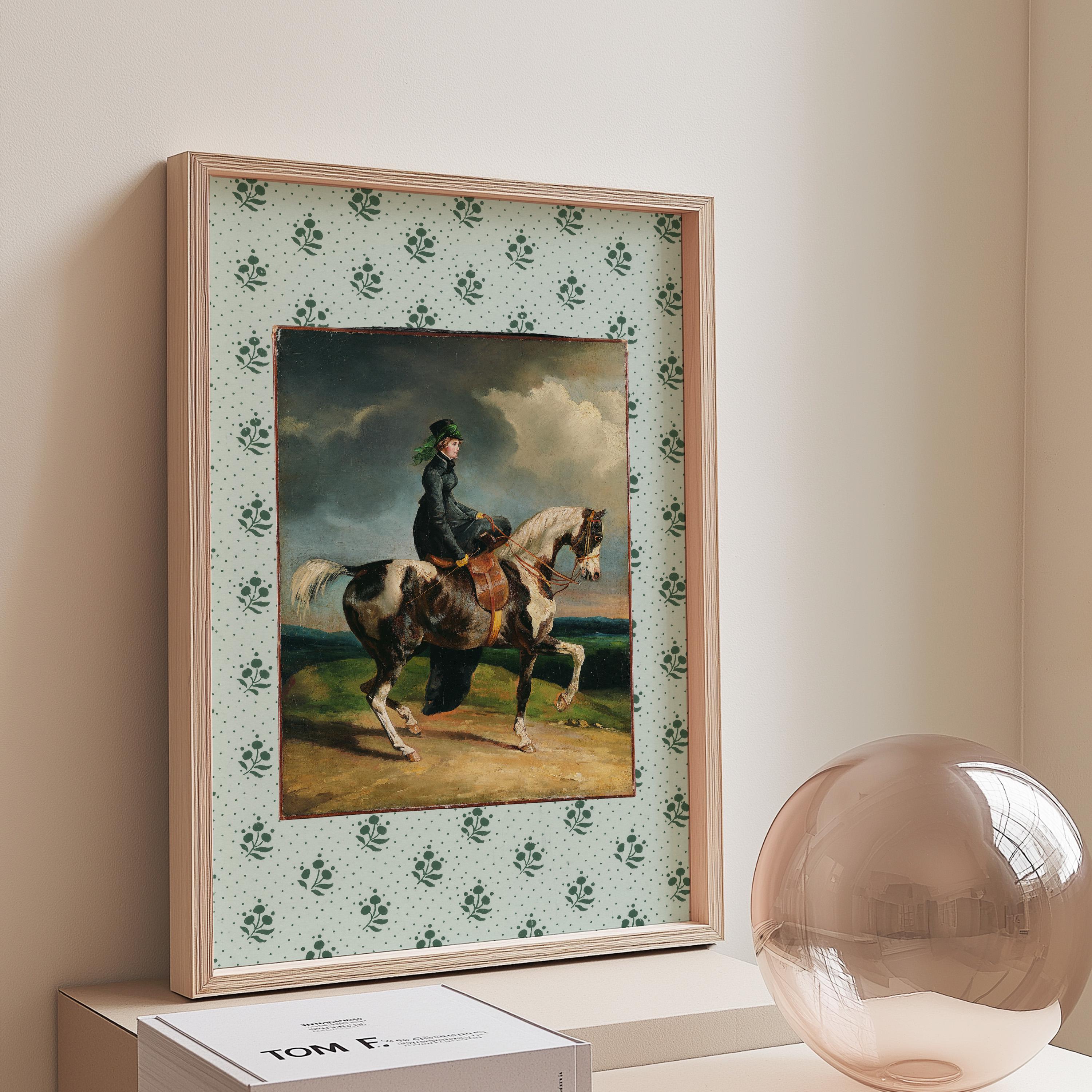 Vintage Horse Painting - Equestrian Portrait, Kentucky Derby Art, Watercolor Nursery & Farmhouse Decor, Horse Lover Gift, Vintage Horse Art