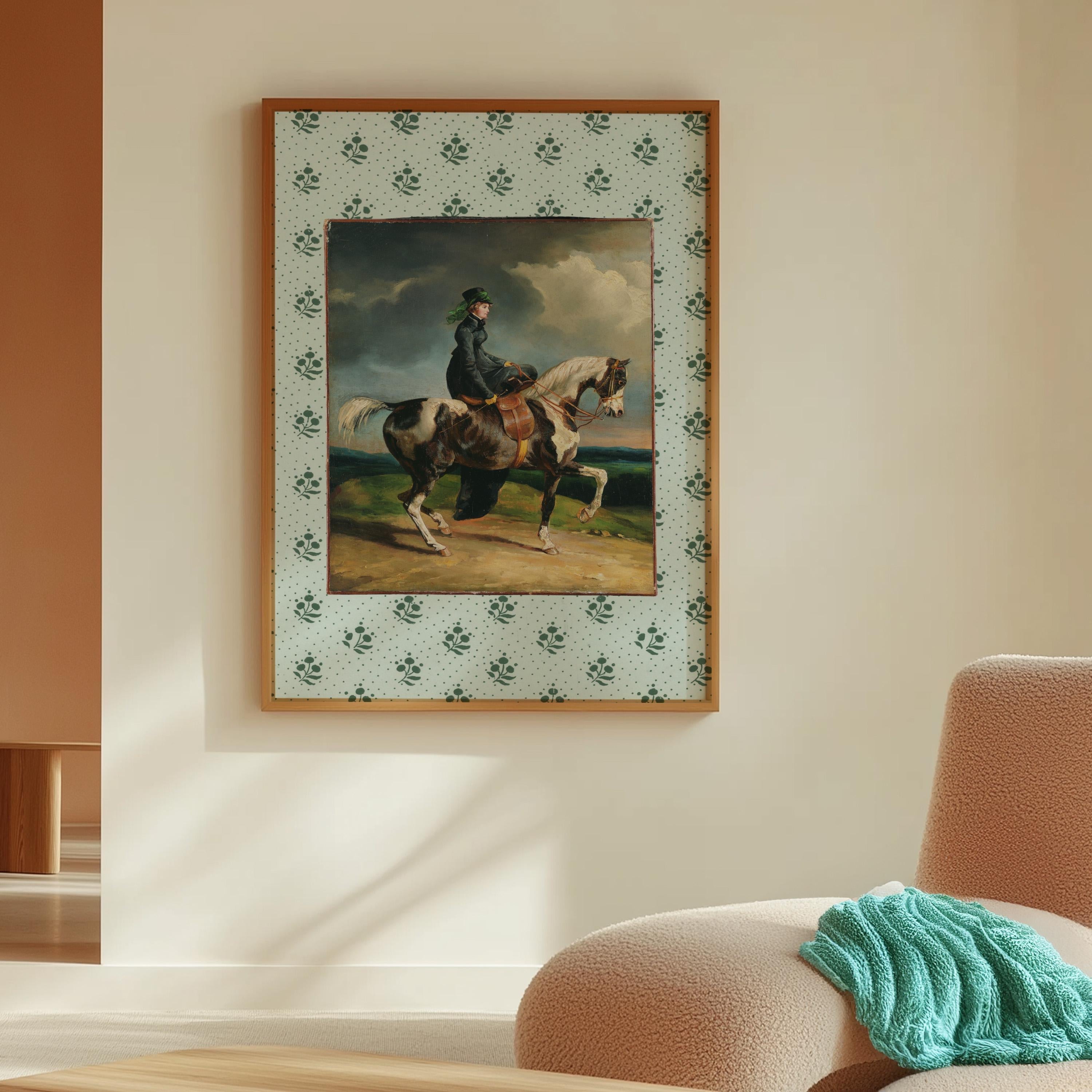 Vintage Horse Painting - Equestrian Portrait, Kentucky Derby Art, Watercolor Nursery & Farmhouse Decor, Horse Lover Gift, Vintage Horse Art