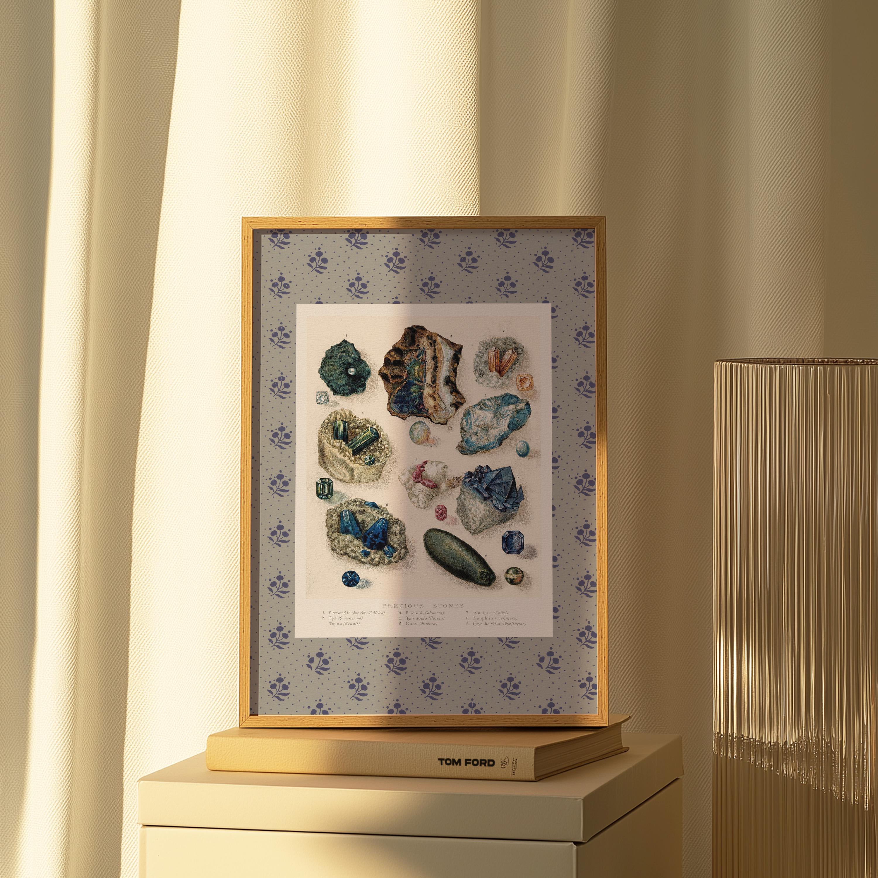 Gems of the Earth Printable Art | Vintage Gemstones Digital Download and Retro Wall Decor for Nursery & Home, Gemstone Kids Room, Science