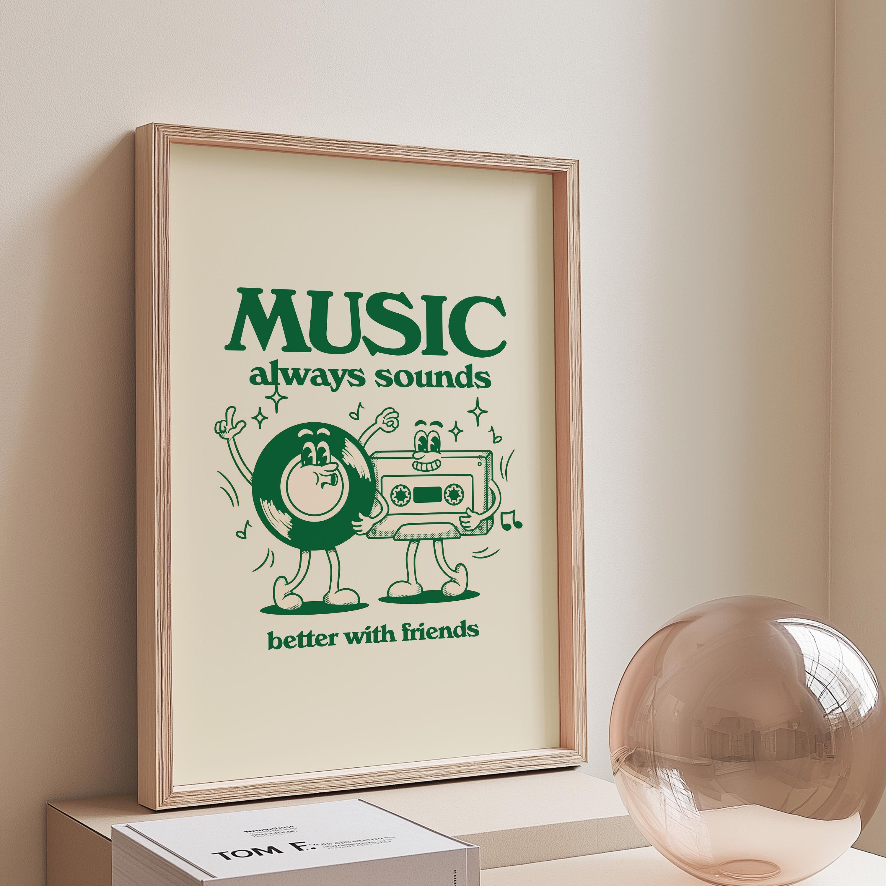 Classroom Art, Music Room Art, Downloadable Print, Cartoon Art, Music Art Print, Trendy Posters, Vintage Mascot Art, Cute Positive Poster